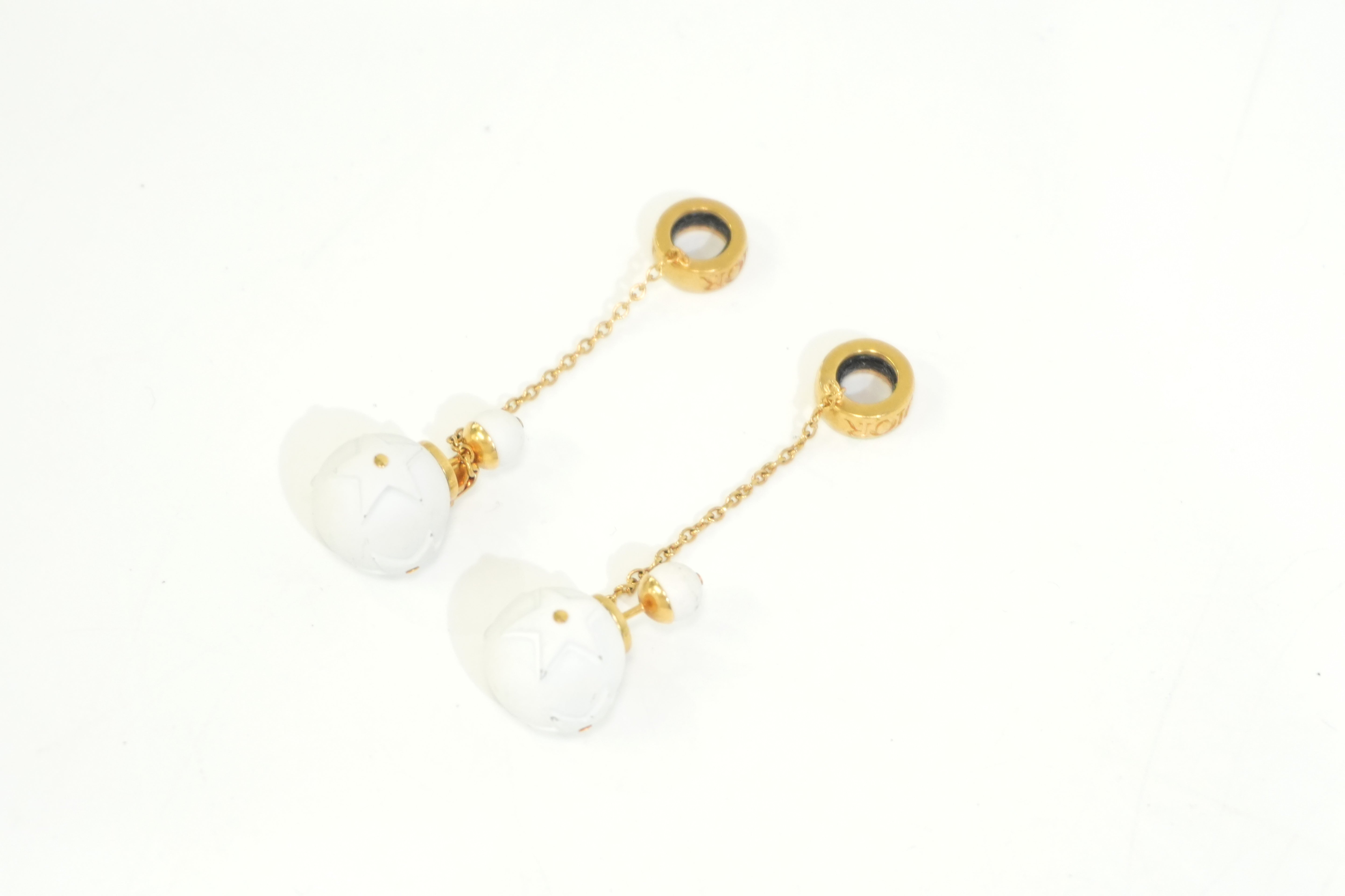 Pre-owned Dior Steel Wrecking Ball Earrings