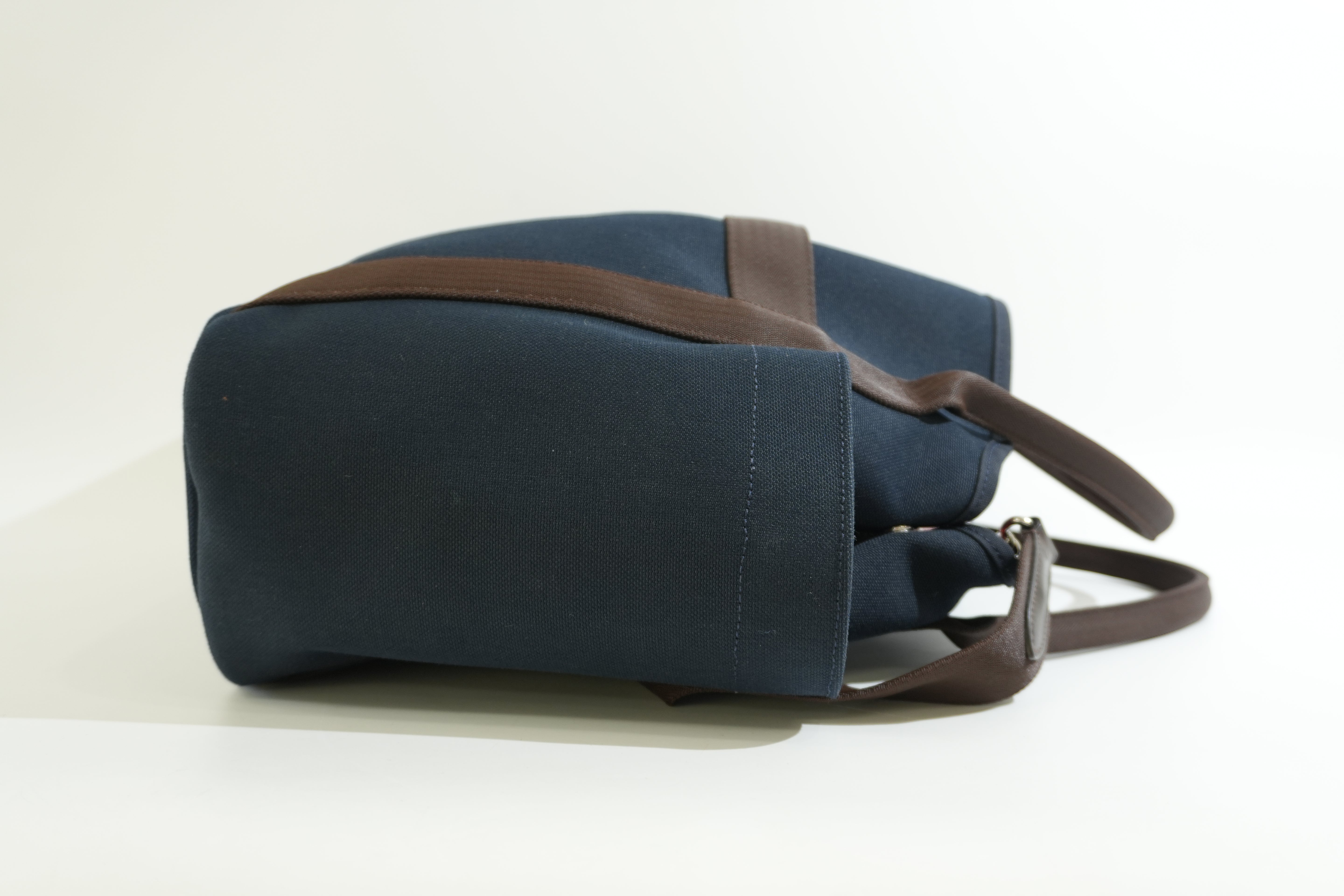 Pre-owned Hermes Sac De Pansage Groom Tote Bag Navy Blue