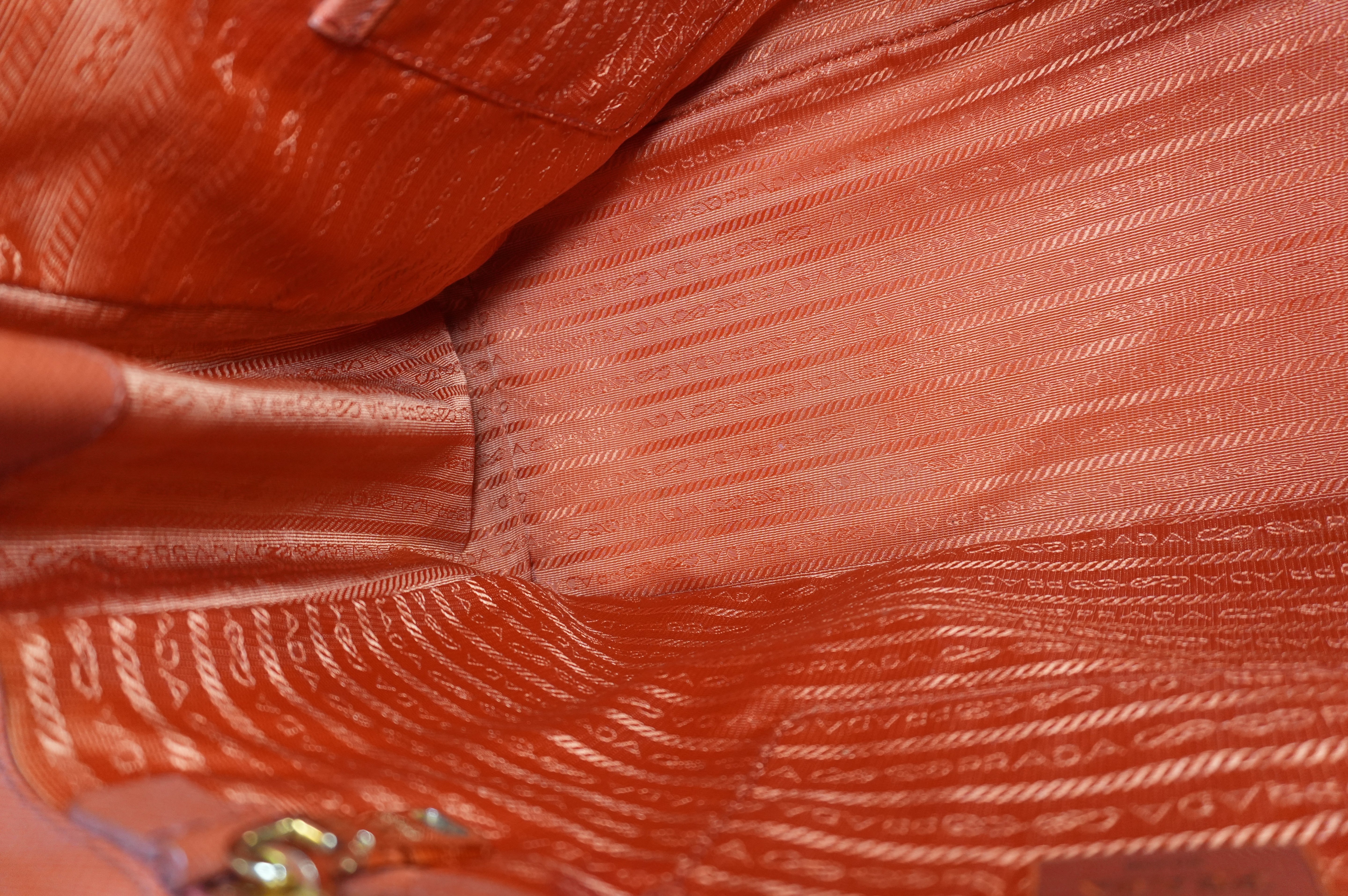 Pre-owned Prada Galleria Saffiano Tote Bag Orange