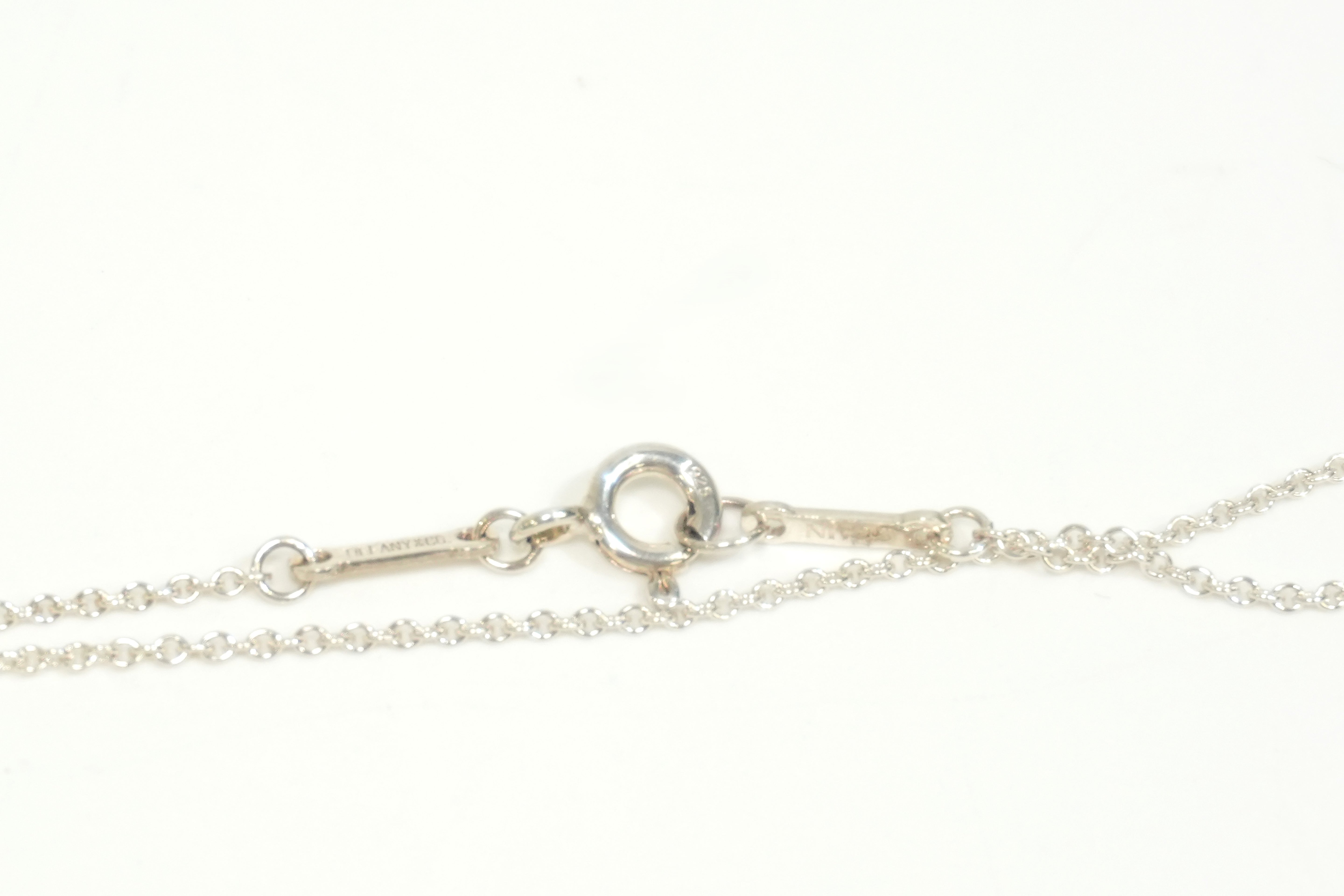 Pre-owned Tiffany & Co. Open Heart Pendant Necklace Silver tone