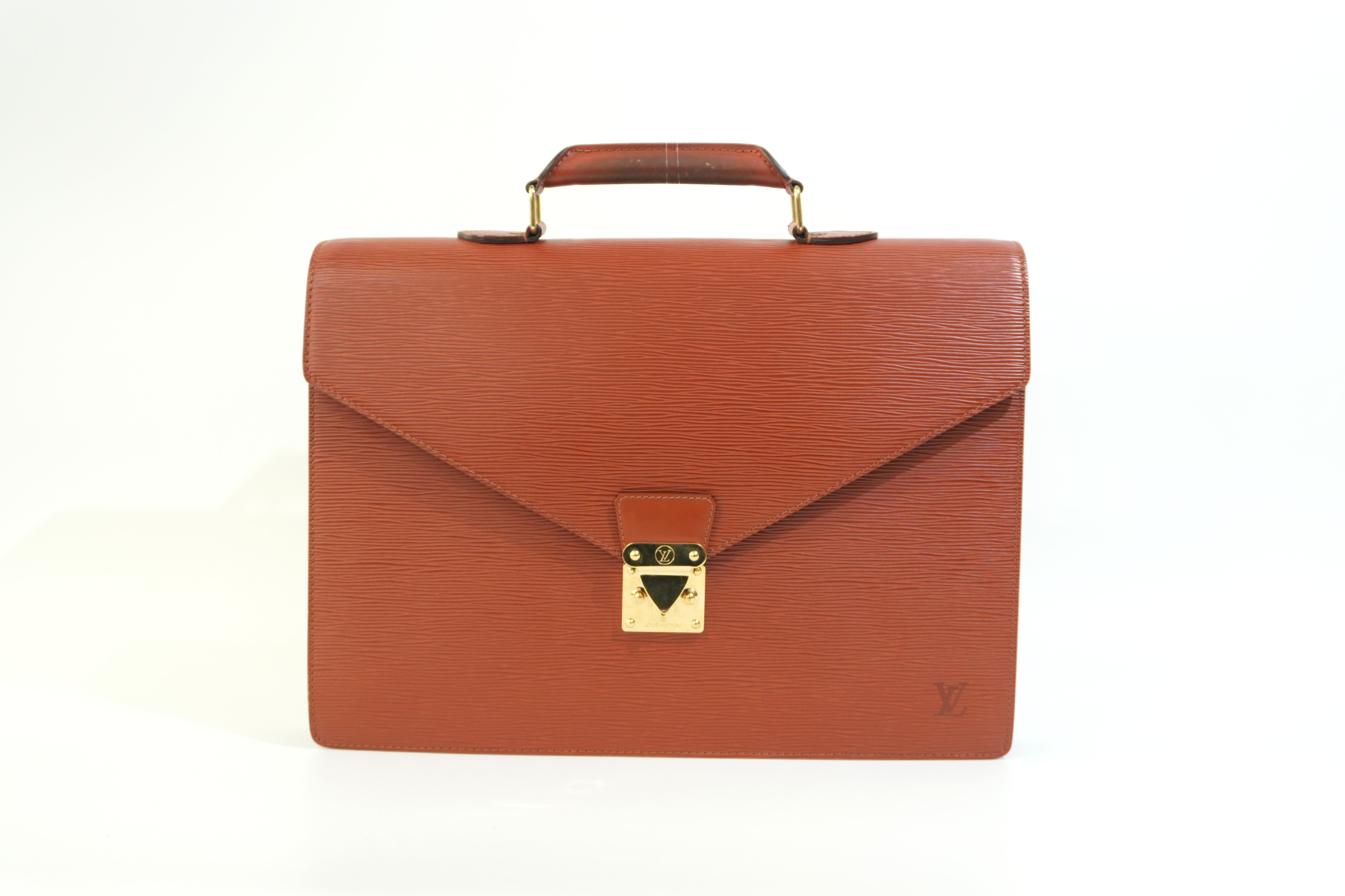 Pre-owned Louis Vuitton Epi Briefcase Handbag Kenya Brown