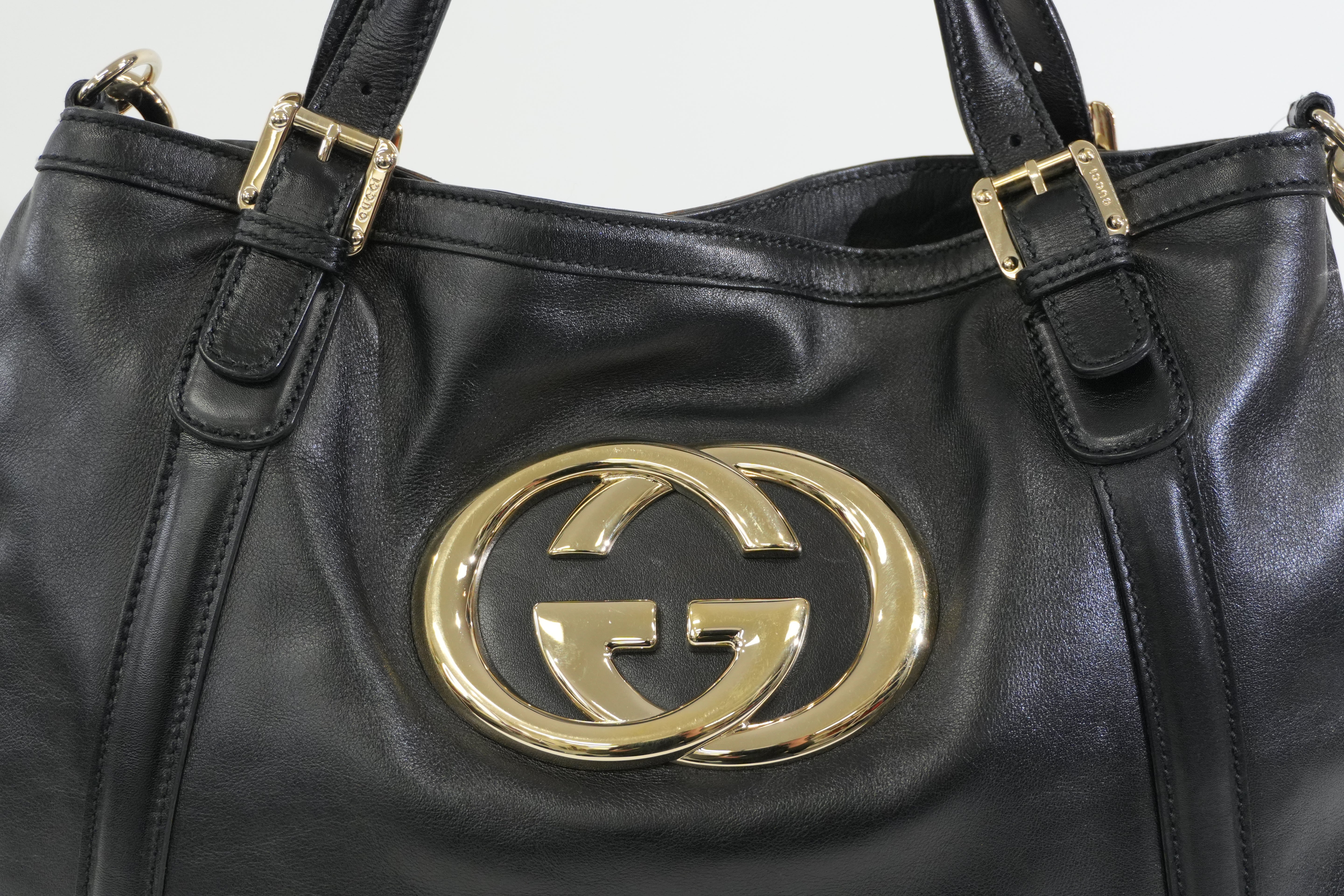 Pre-owned Gucci Two Way Britt Satchel Shoulder Bag Black