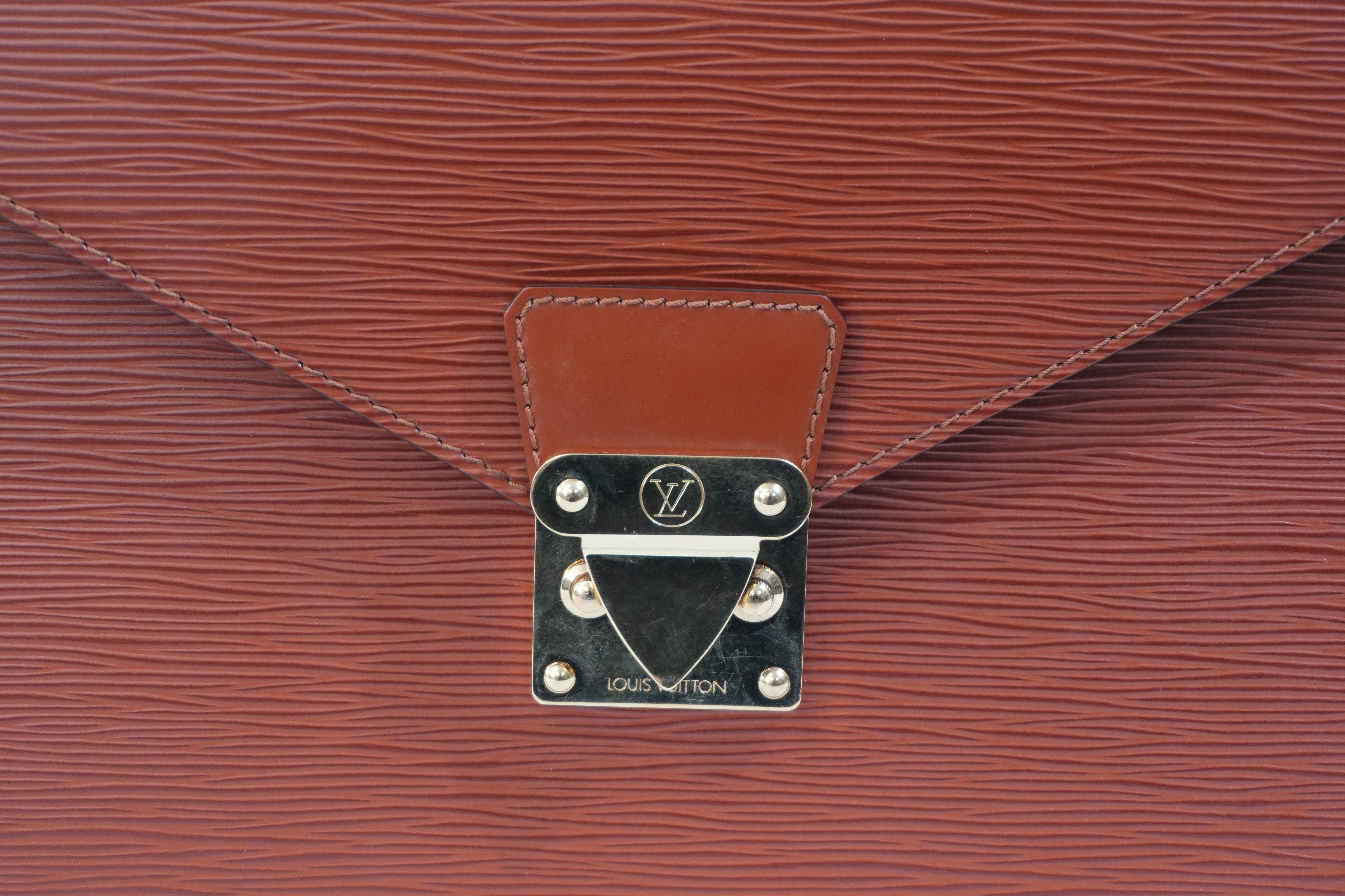 Pre-owned Louis Vuitton Epi Briefcase Handbag Kenya Brown