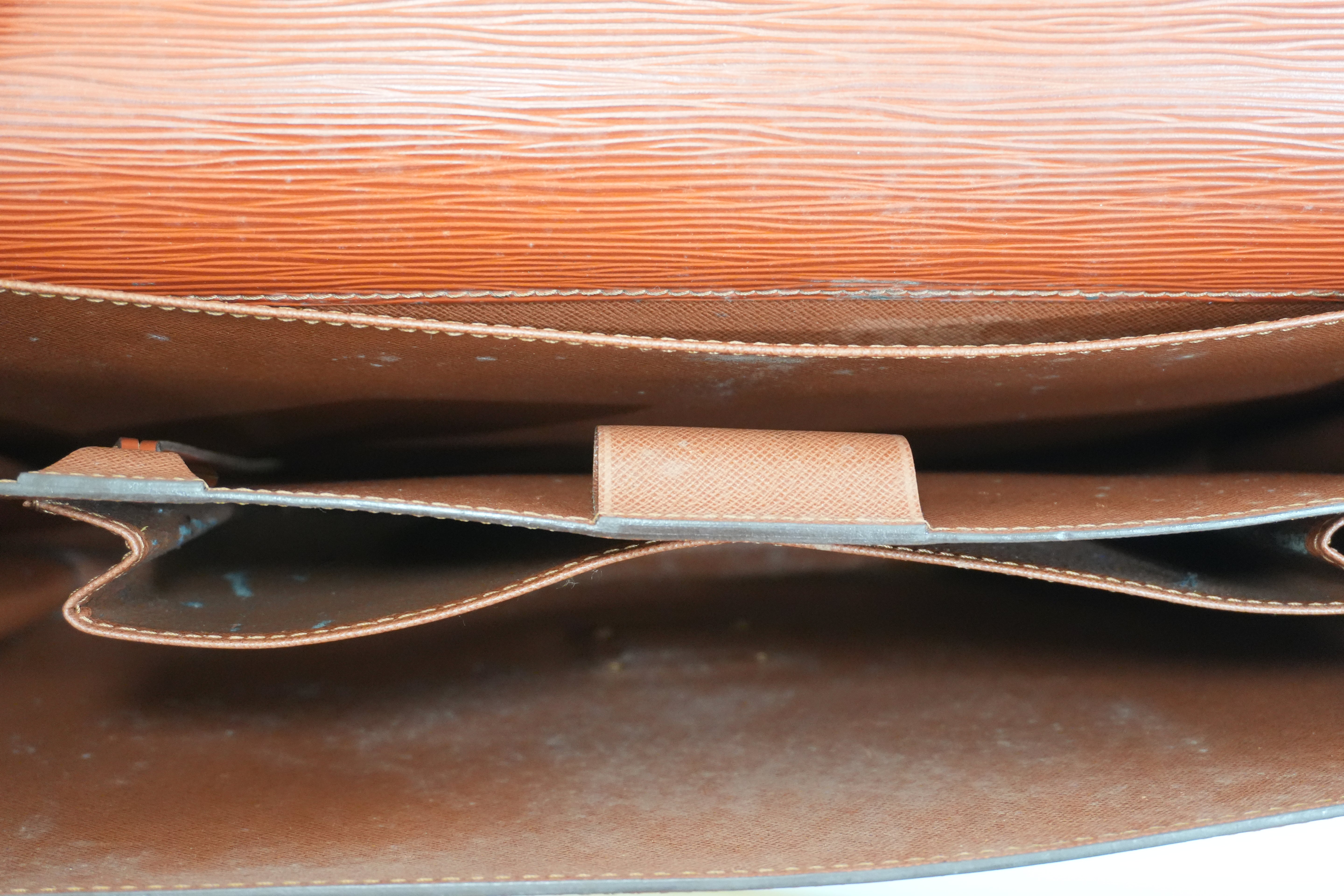 Pre-owned Louis Vuitton Epi Briefcase Handbag Kenya Brown