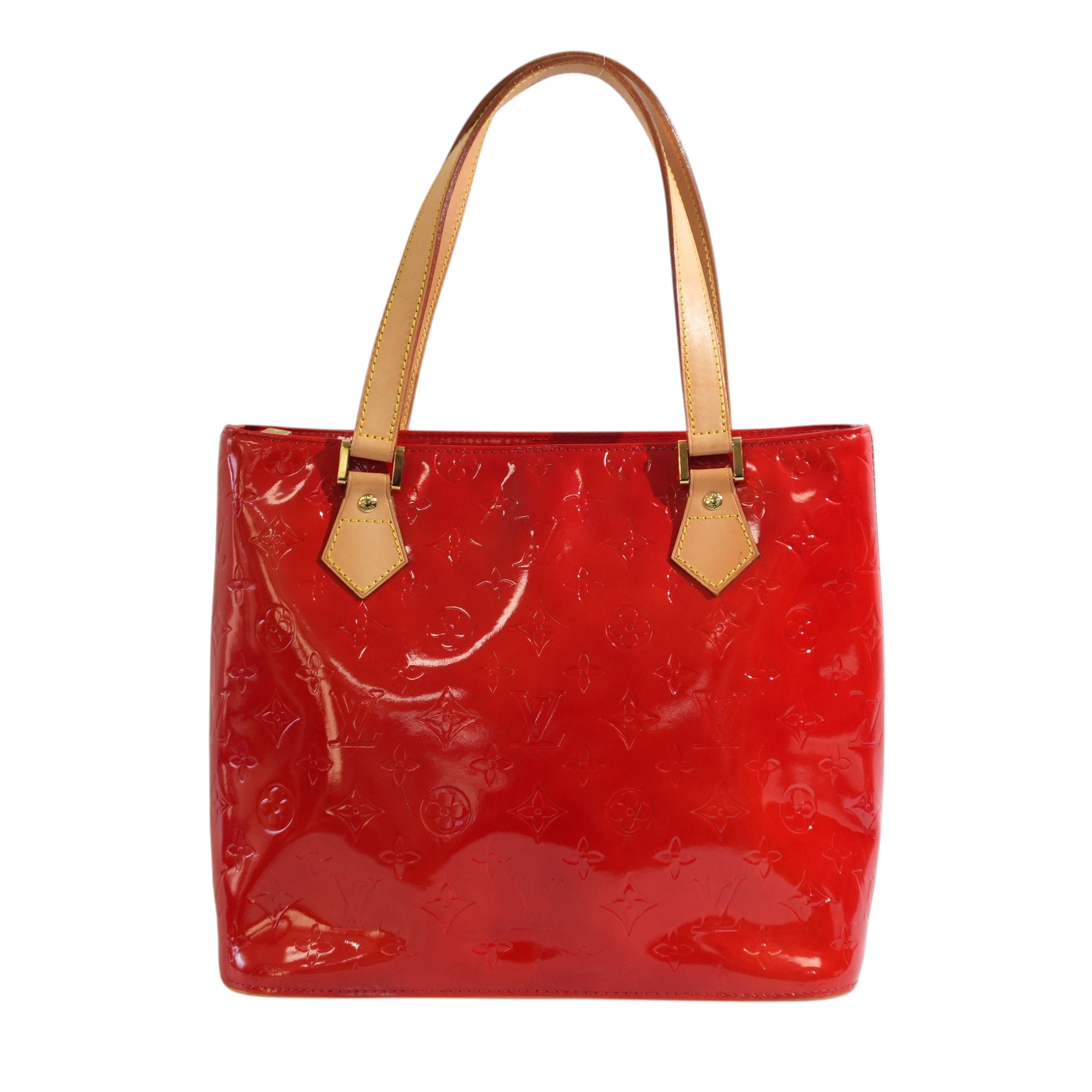 Pre-owned Louis Vuitton Vernis Houston Handbag Red