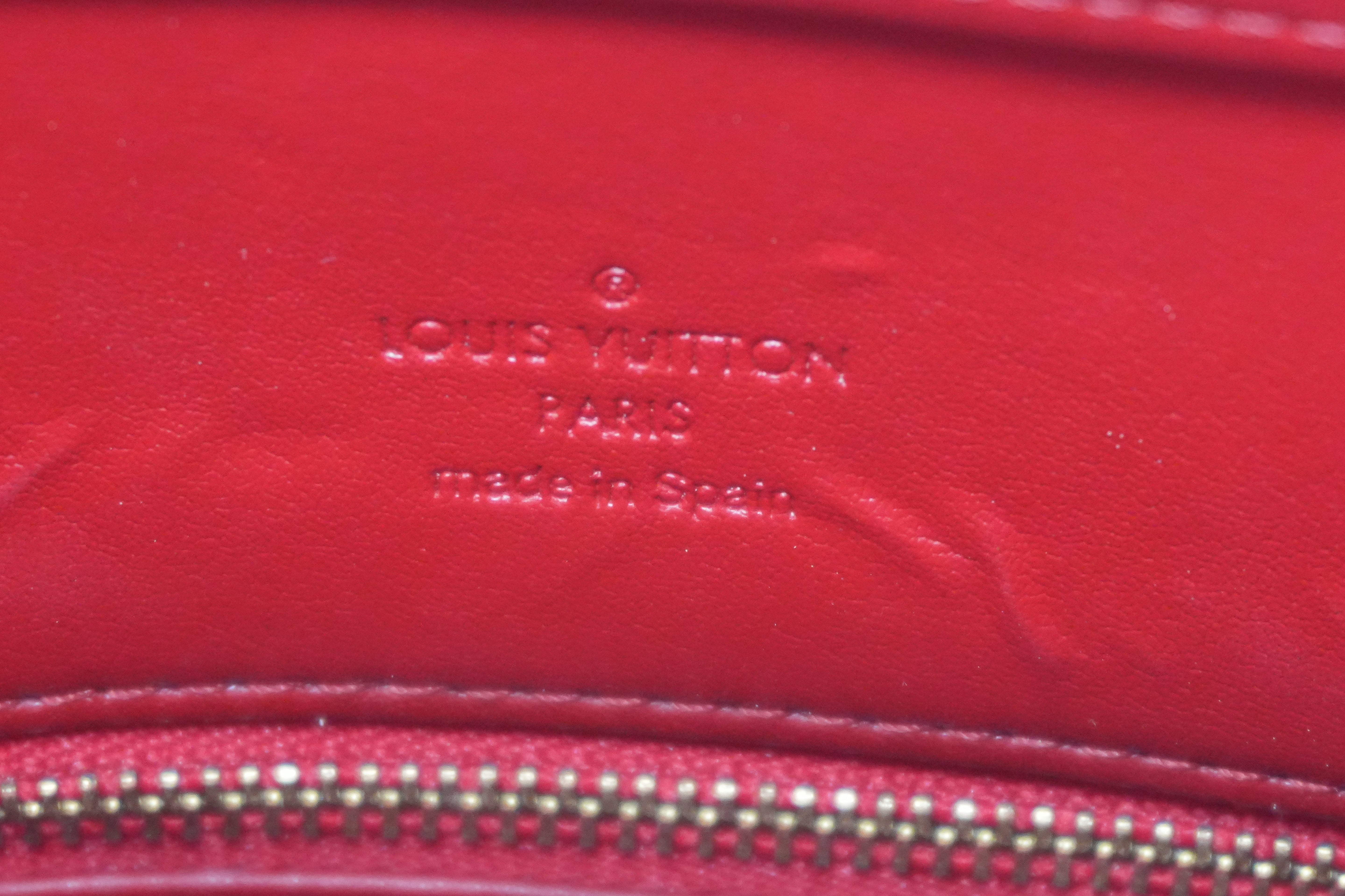 Pre-owned Louis Vuitton Vernis Houston Handbag Red