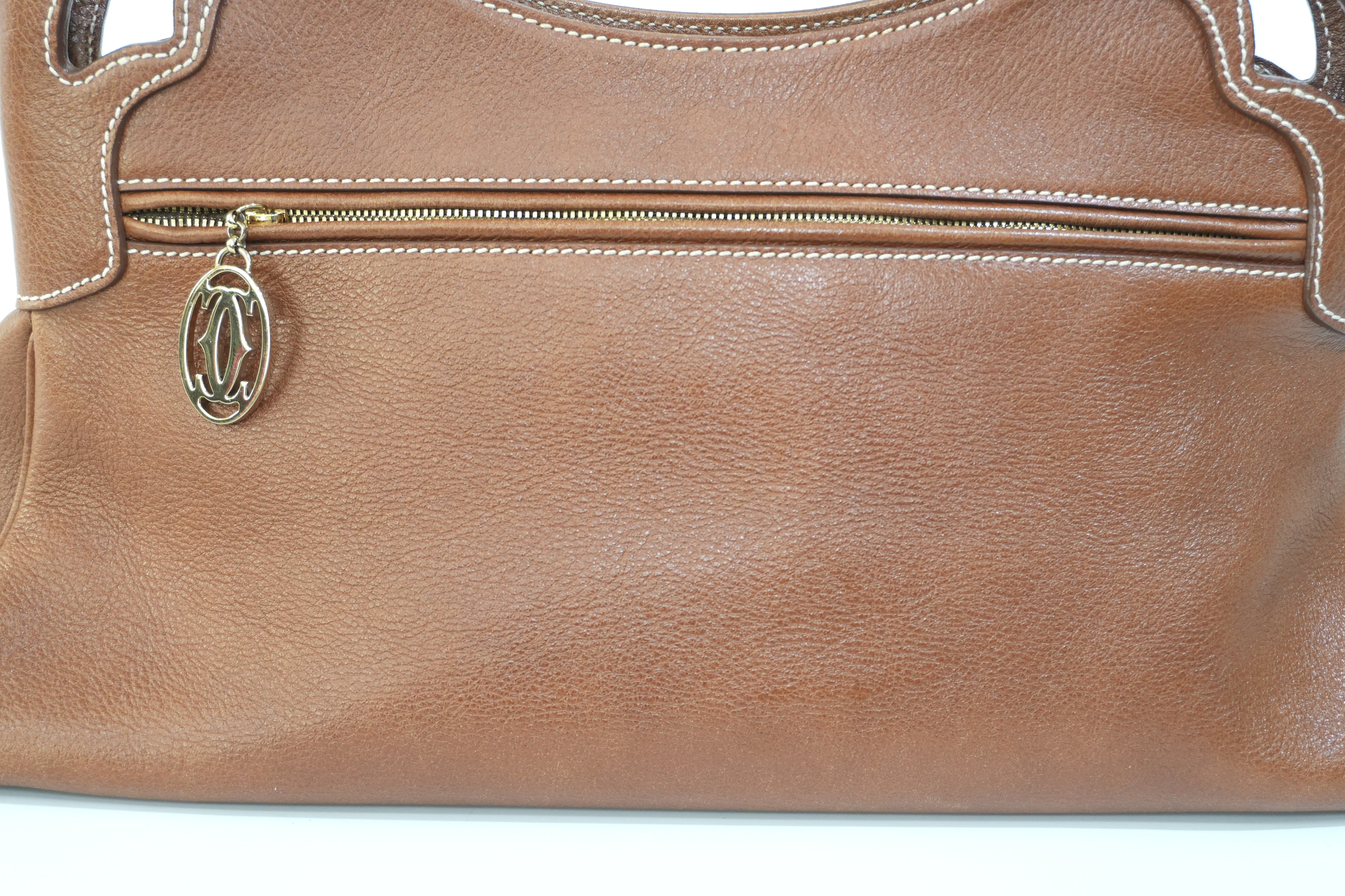 Pre-owned Cartier Leather Tote Bag Brown