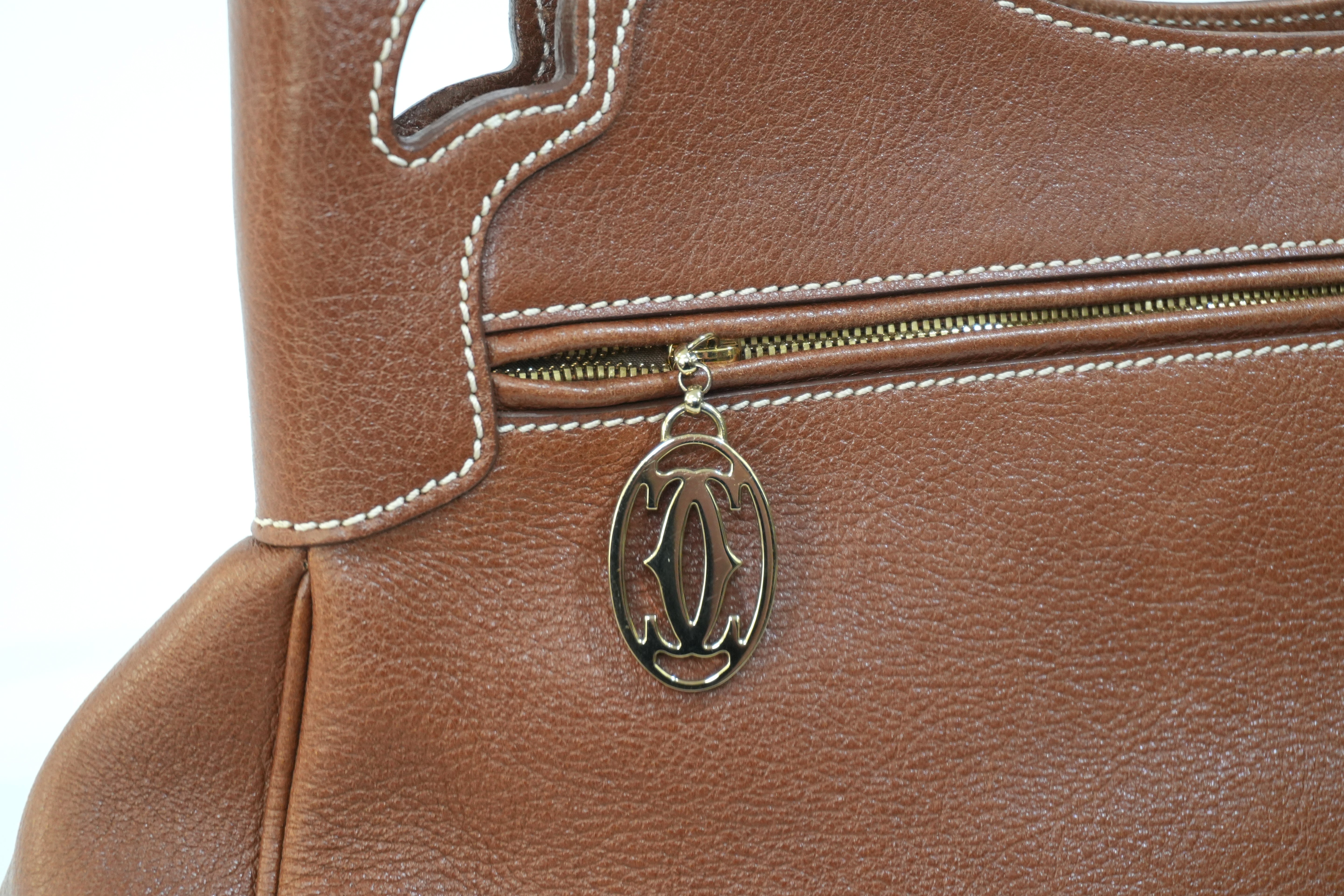 Pre-owned Cartier Leather Tote Bag Brown