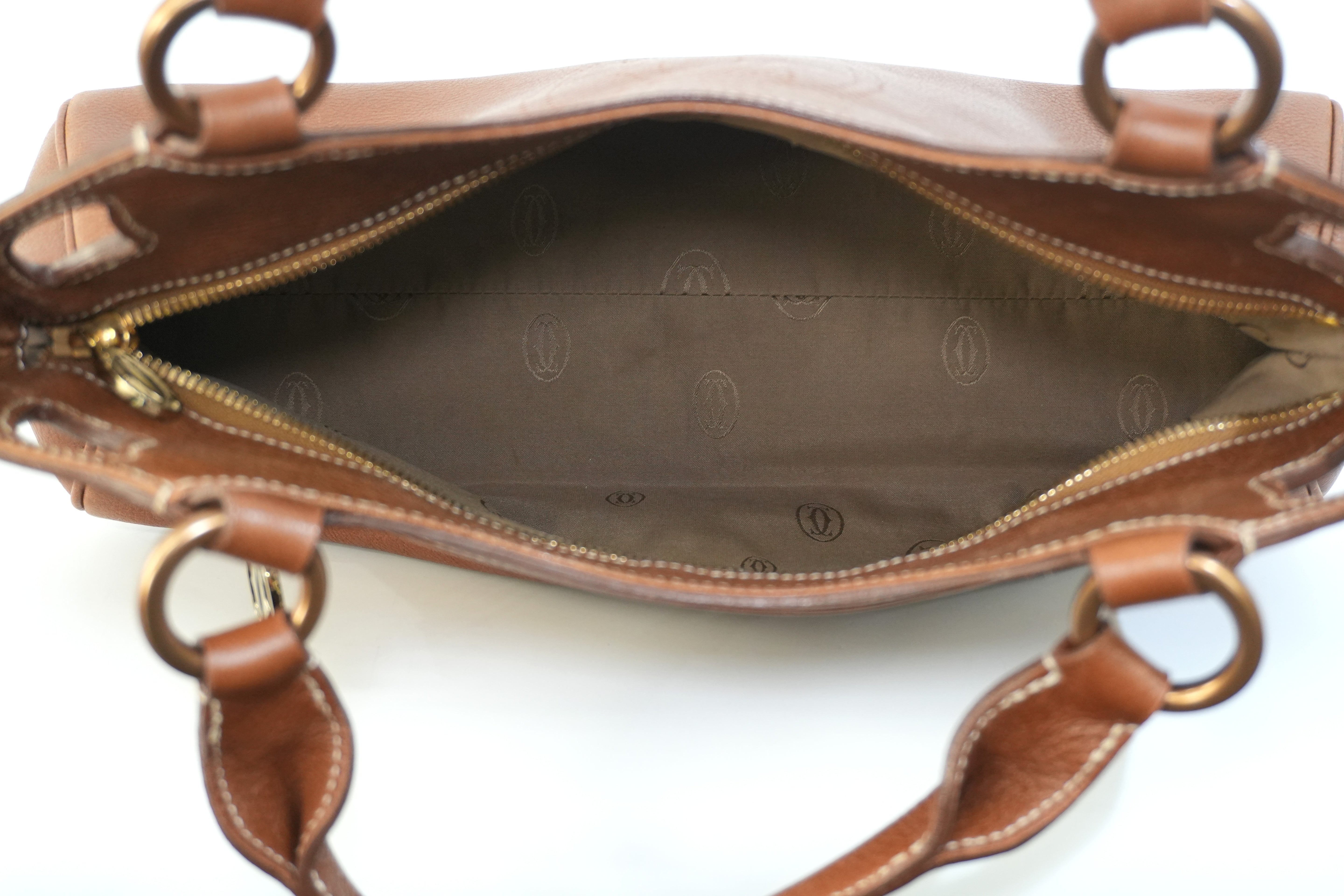 Pre-owned Cartier Leather Tote Bag Brown