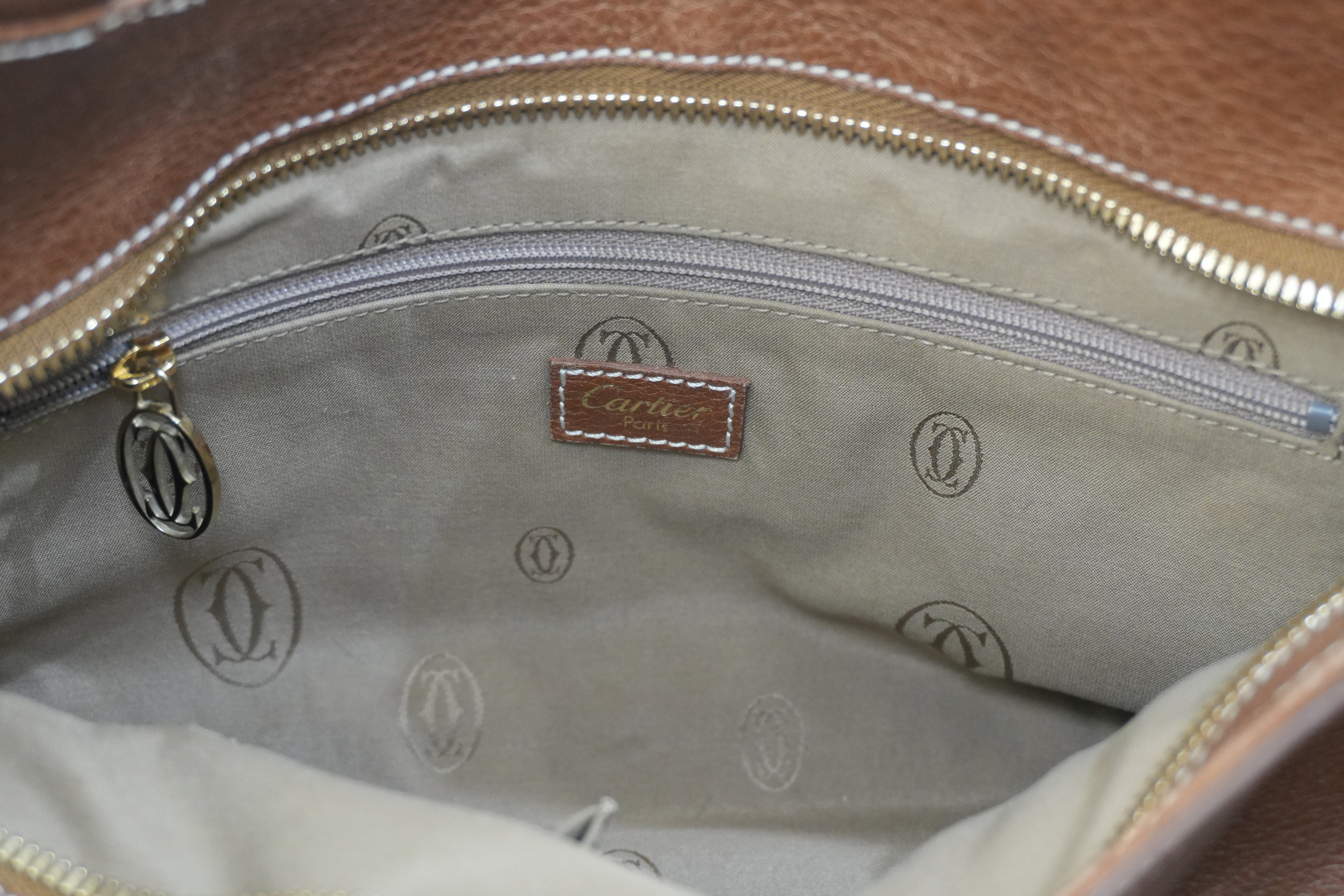 Pre-owned Cartier Leather Tote Bag Brown