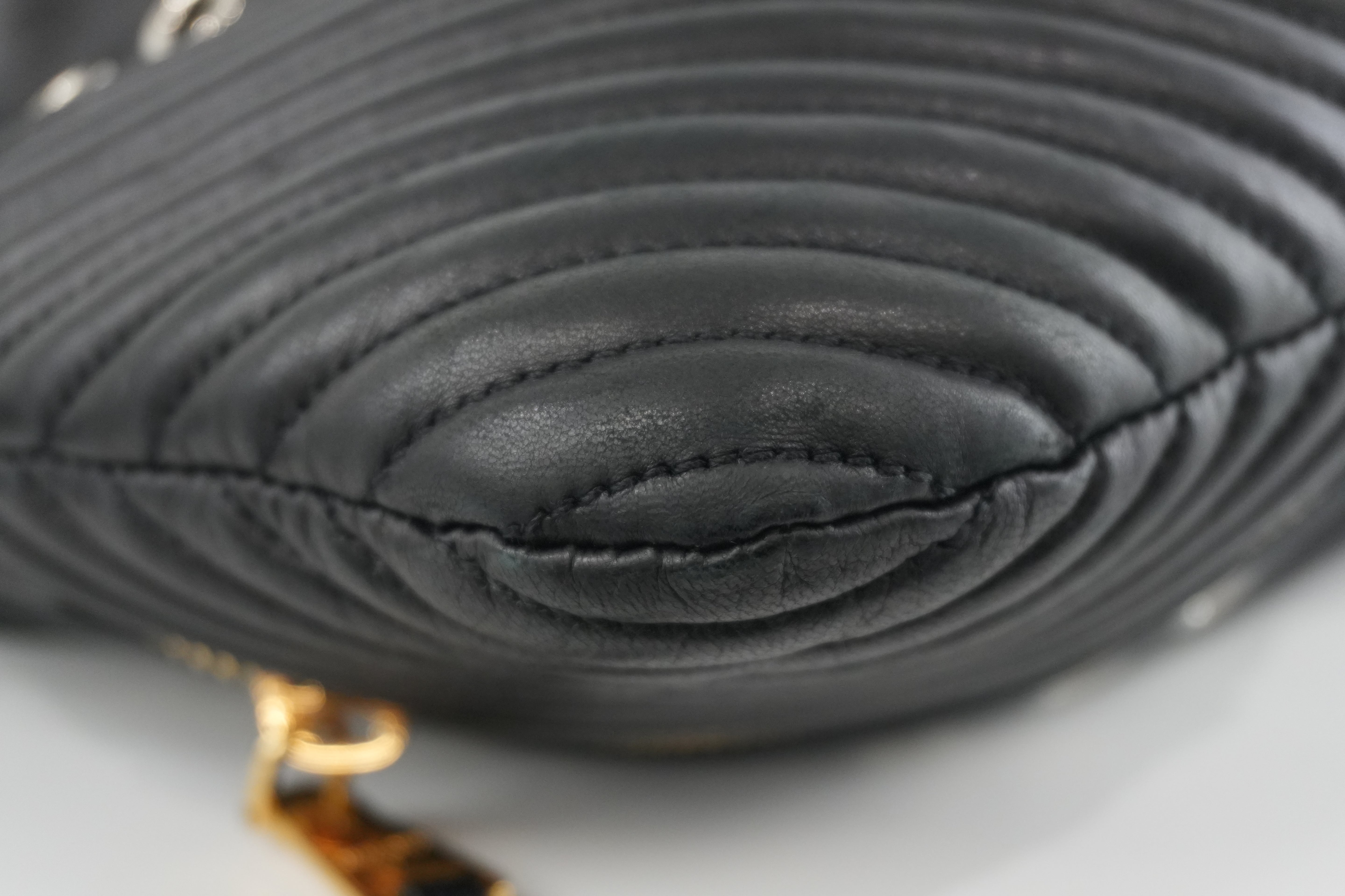 Miumiu Shoulder Bag Leather Black Used