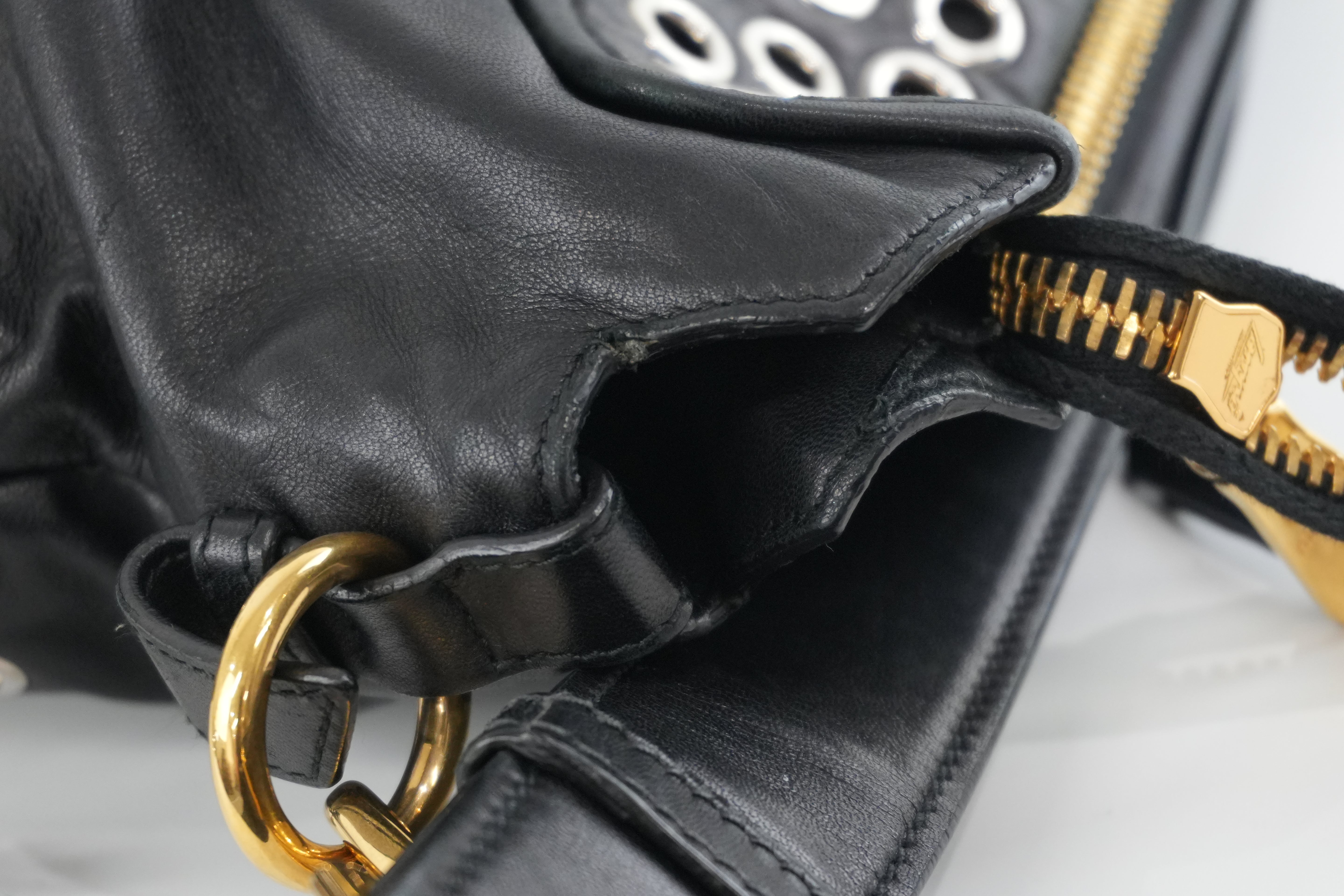Miumiu Shoulder Bag Leather Black Used