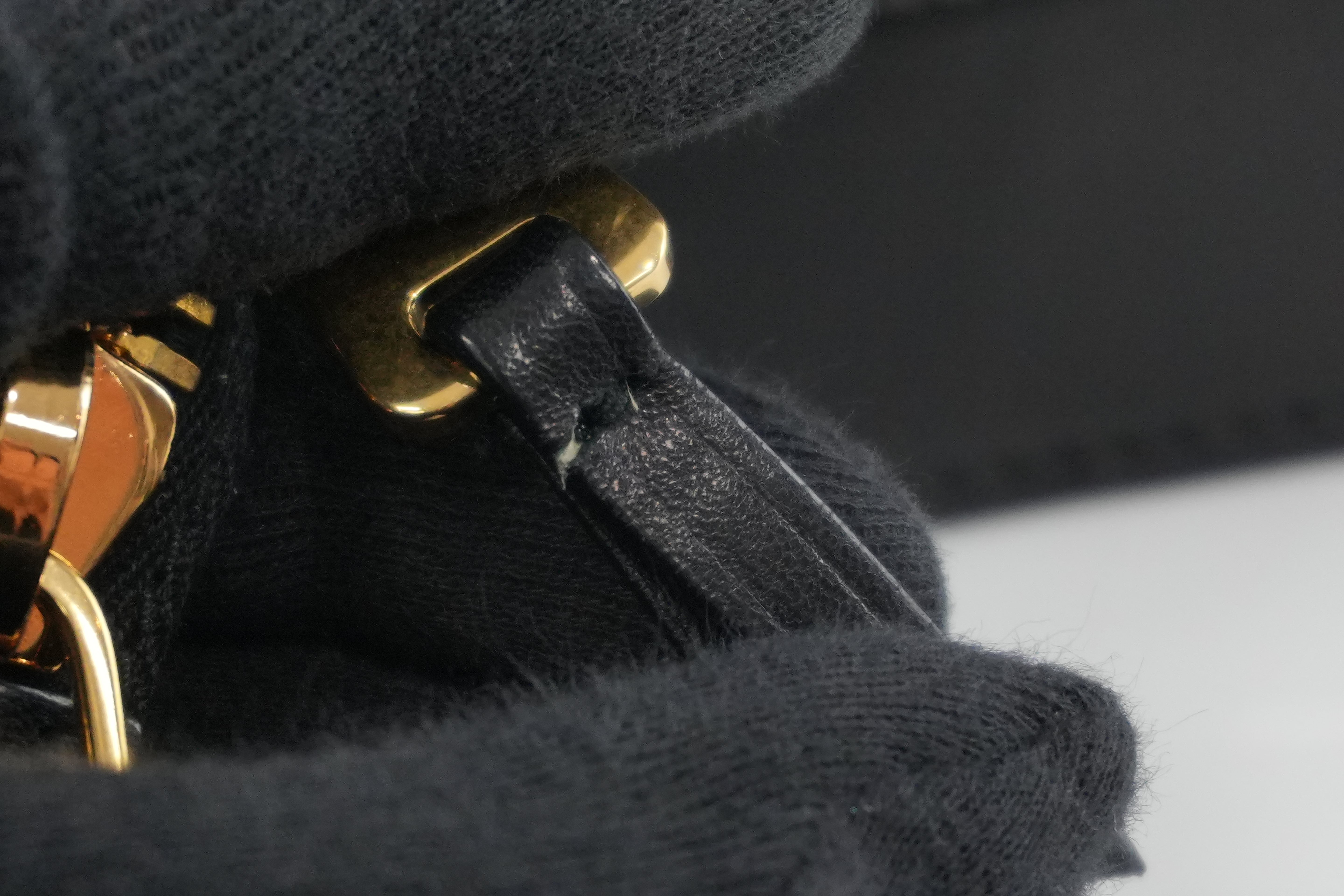 Miumiu Shoulder Bag Leather Black Used