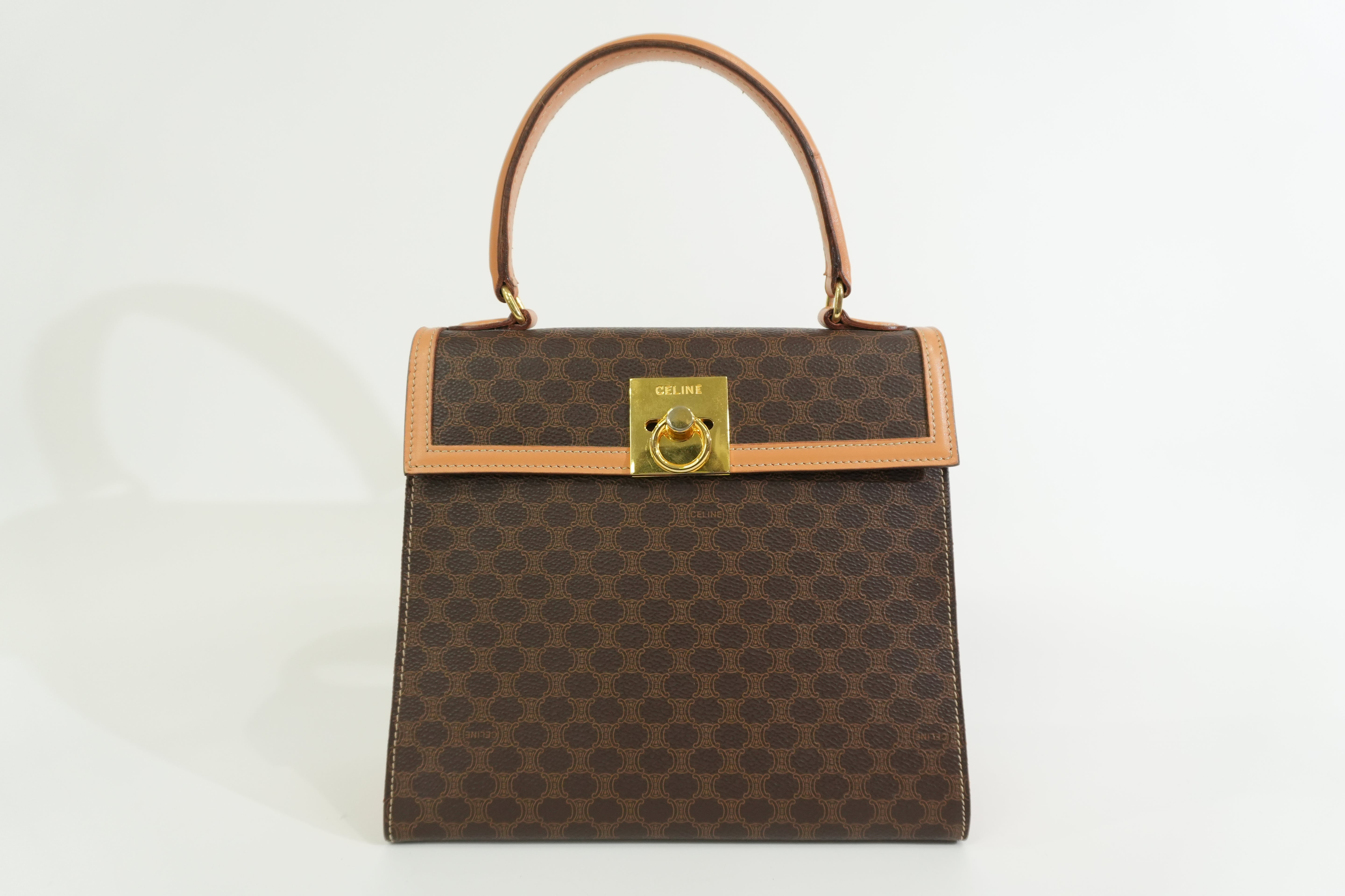 Pre-owned Celine Top Handle Handbag Brown