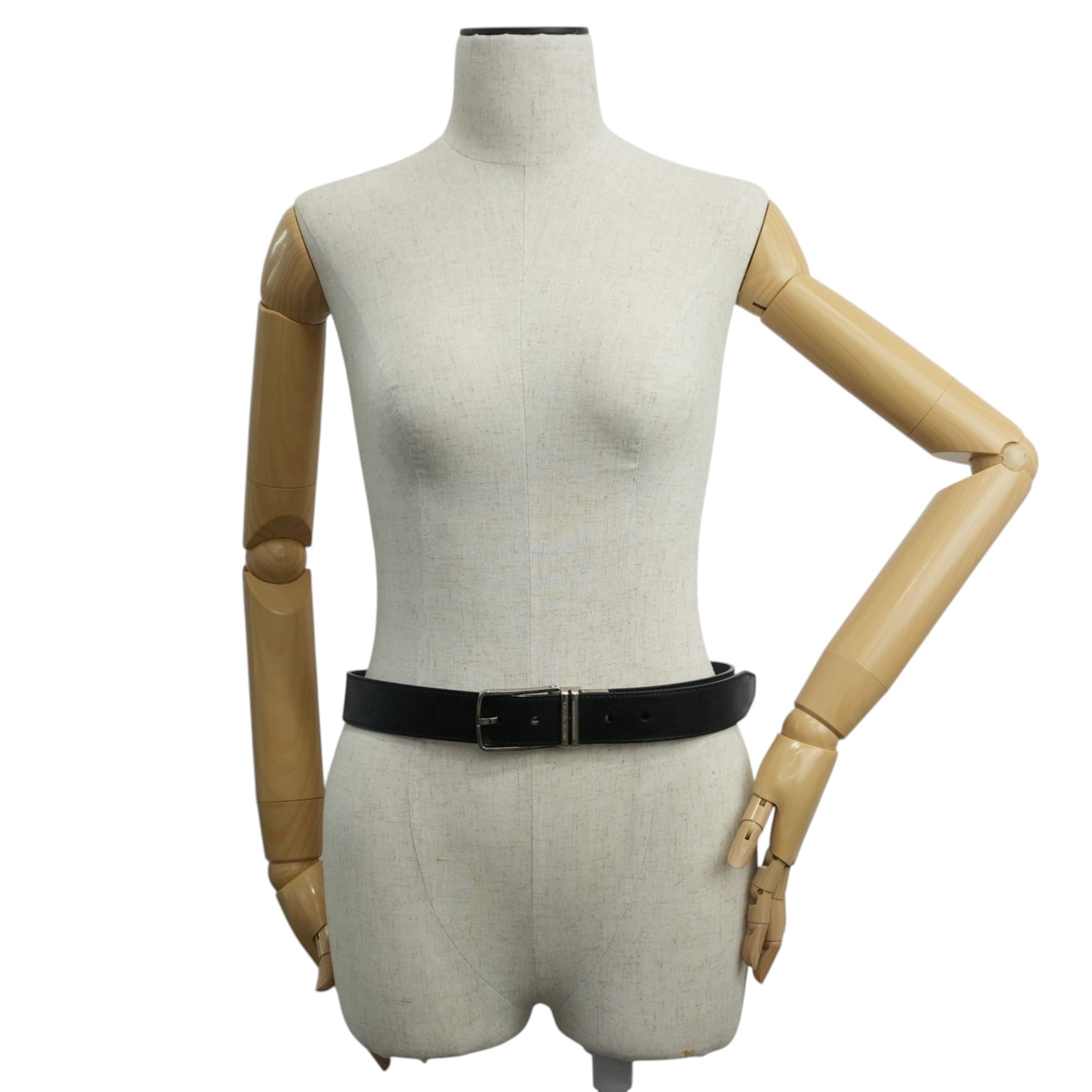 Pre-owned Louis Vuitton Belt Size 95 Black