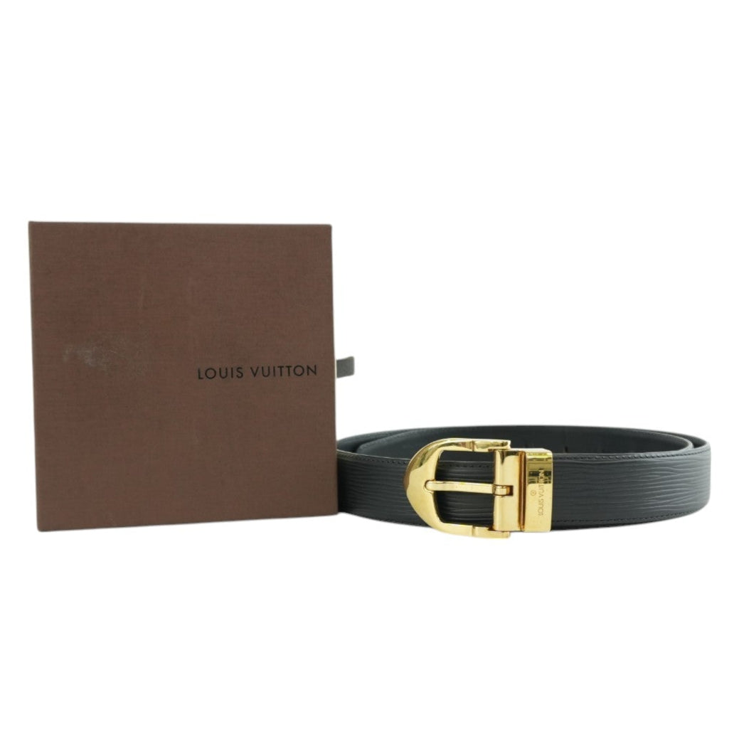 Pre-owned Louis Vuitton Epi Belt Size 110 Black