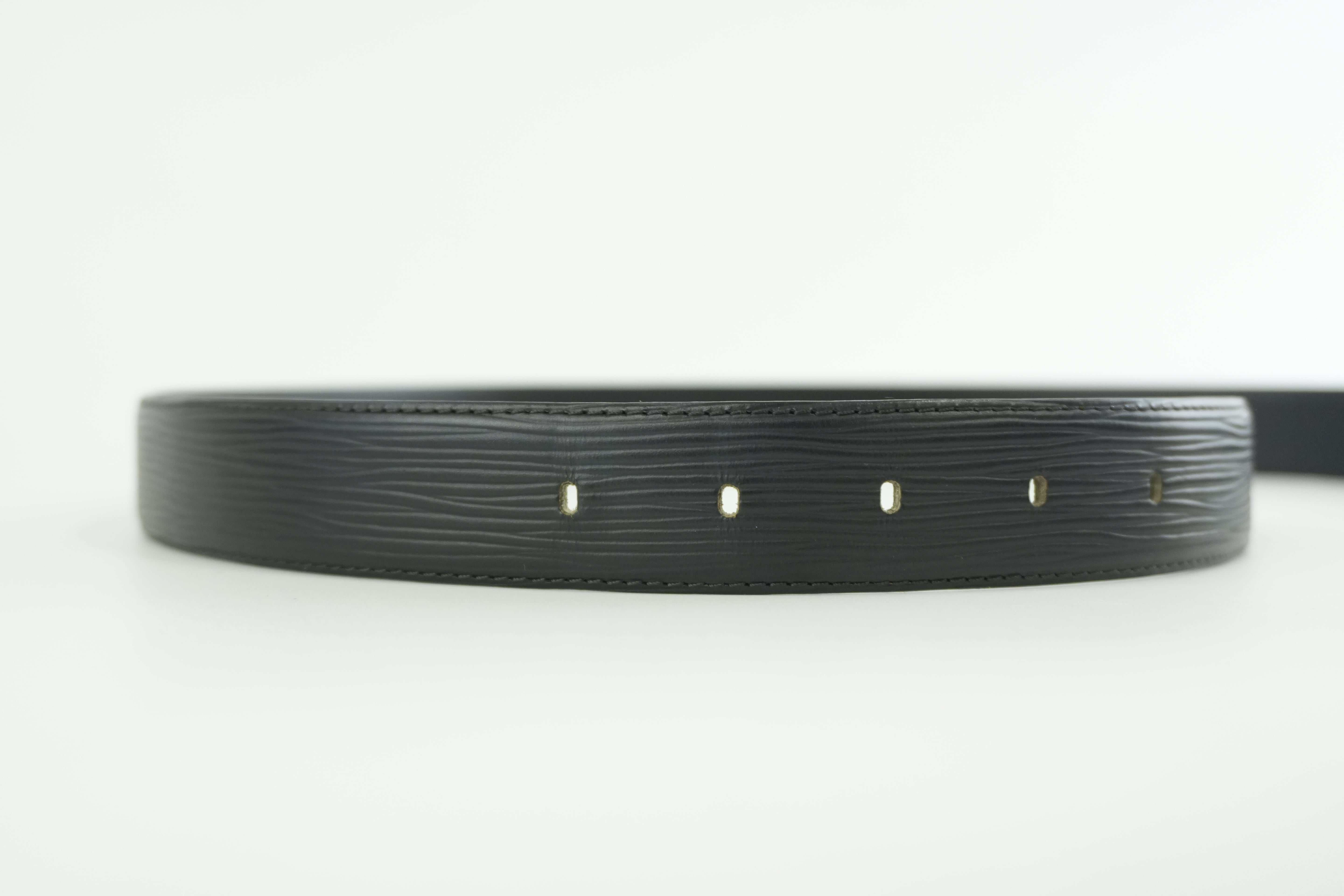 Pre-owned Louis Vuitton Epi Belt Size 110 Black