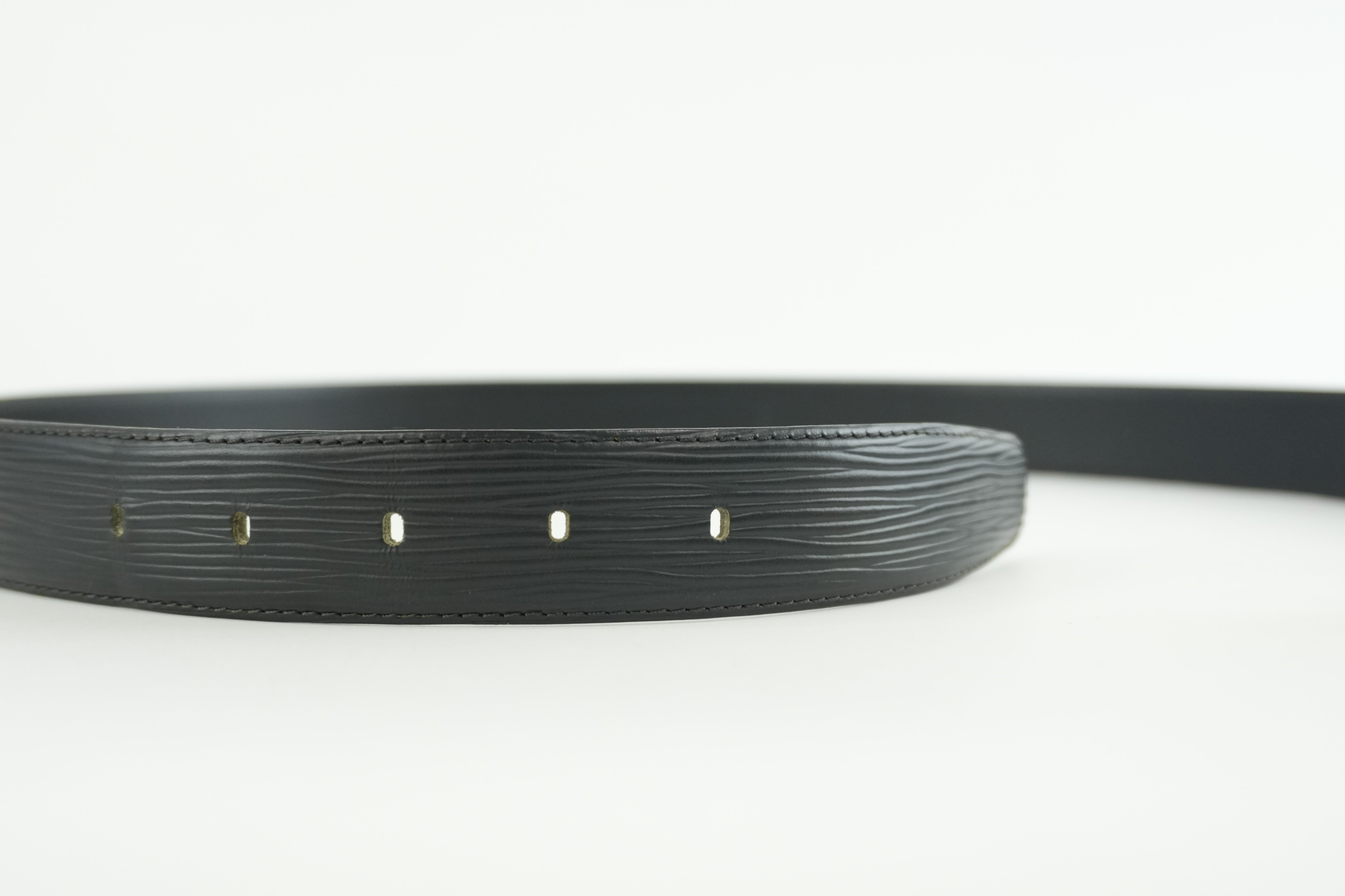 Pre-owned Louis Vuitton Epi Belt Size 110 Black