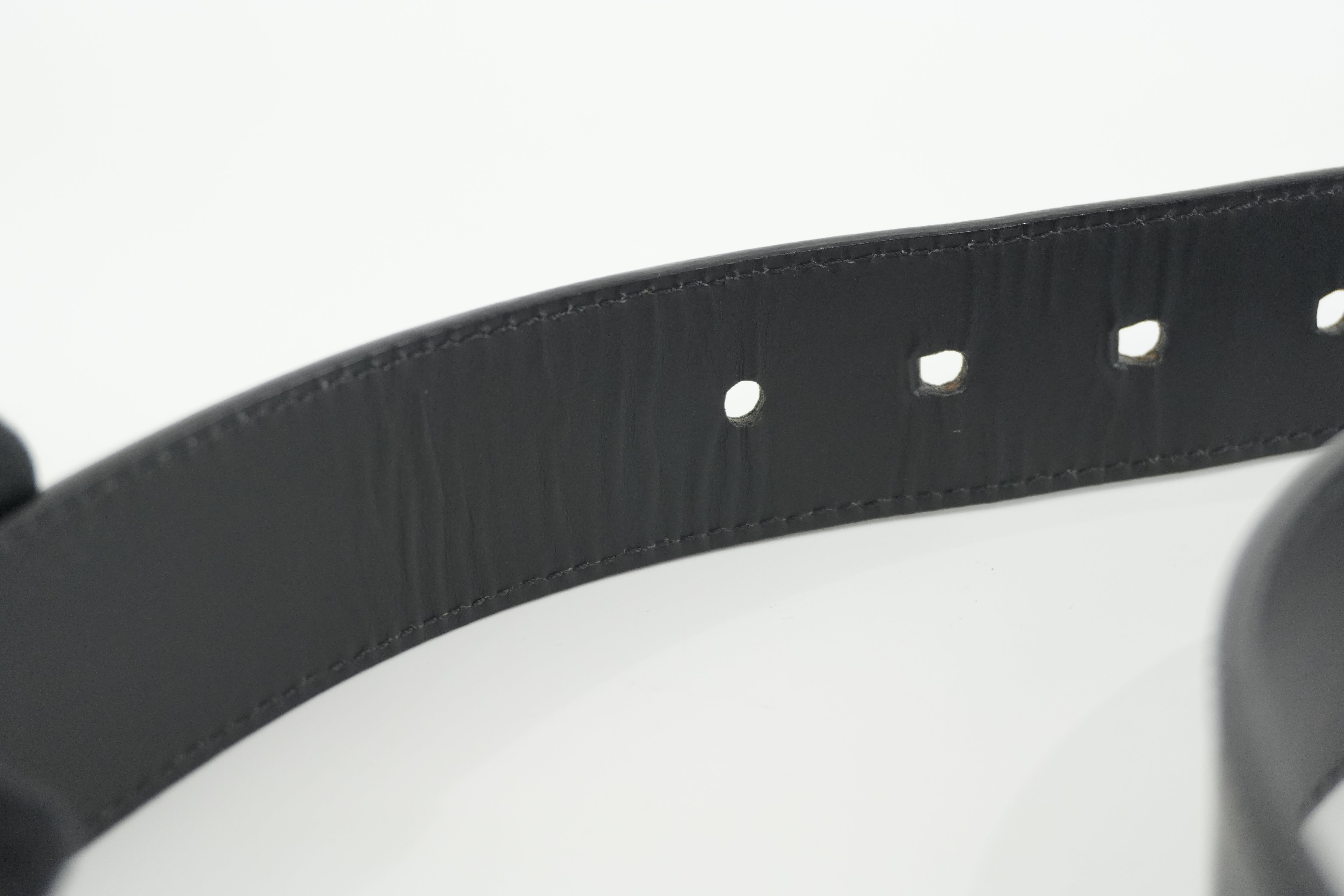 Pre-owned Louis Vuitton Belt Size 95 Black