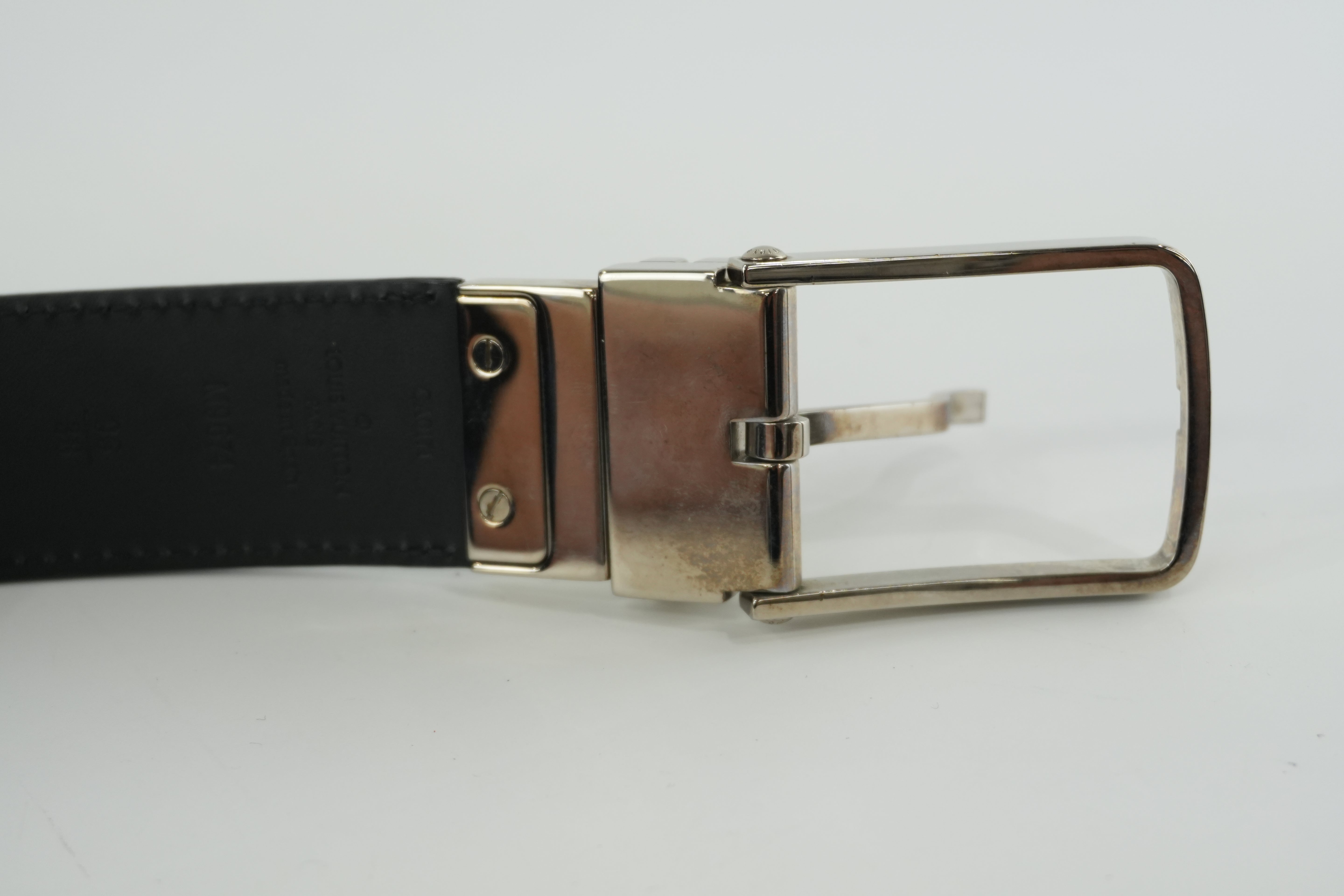Pre-owned Louis Vuitton Belt Size 95 Black