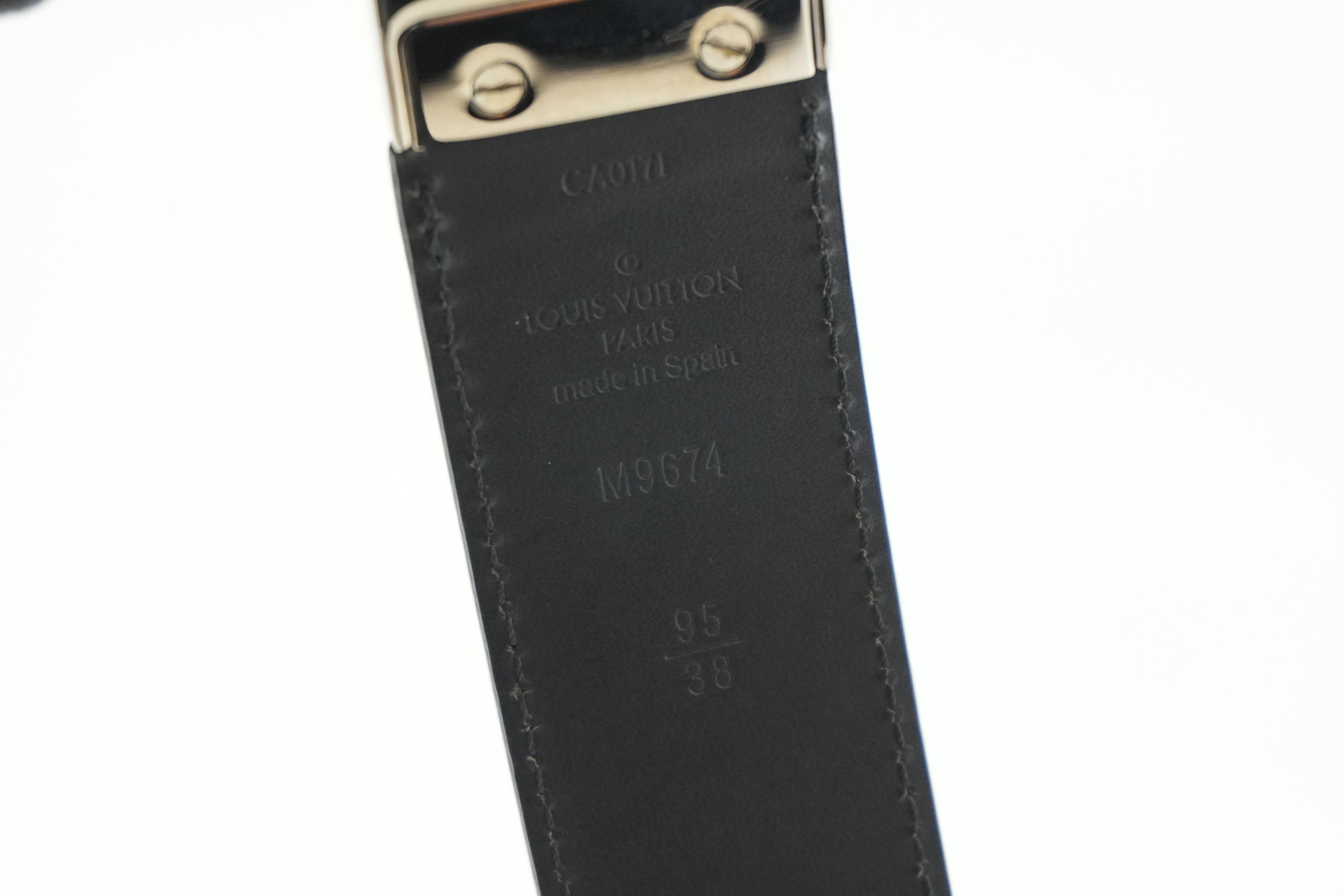 Pre-owned Louis Vuitton Belt Size 95 Black