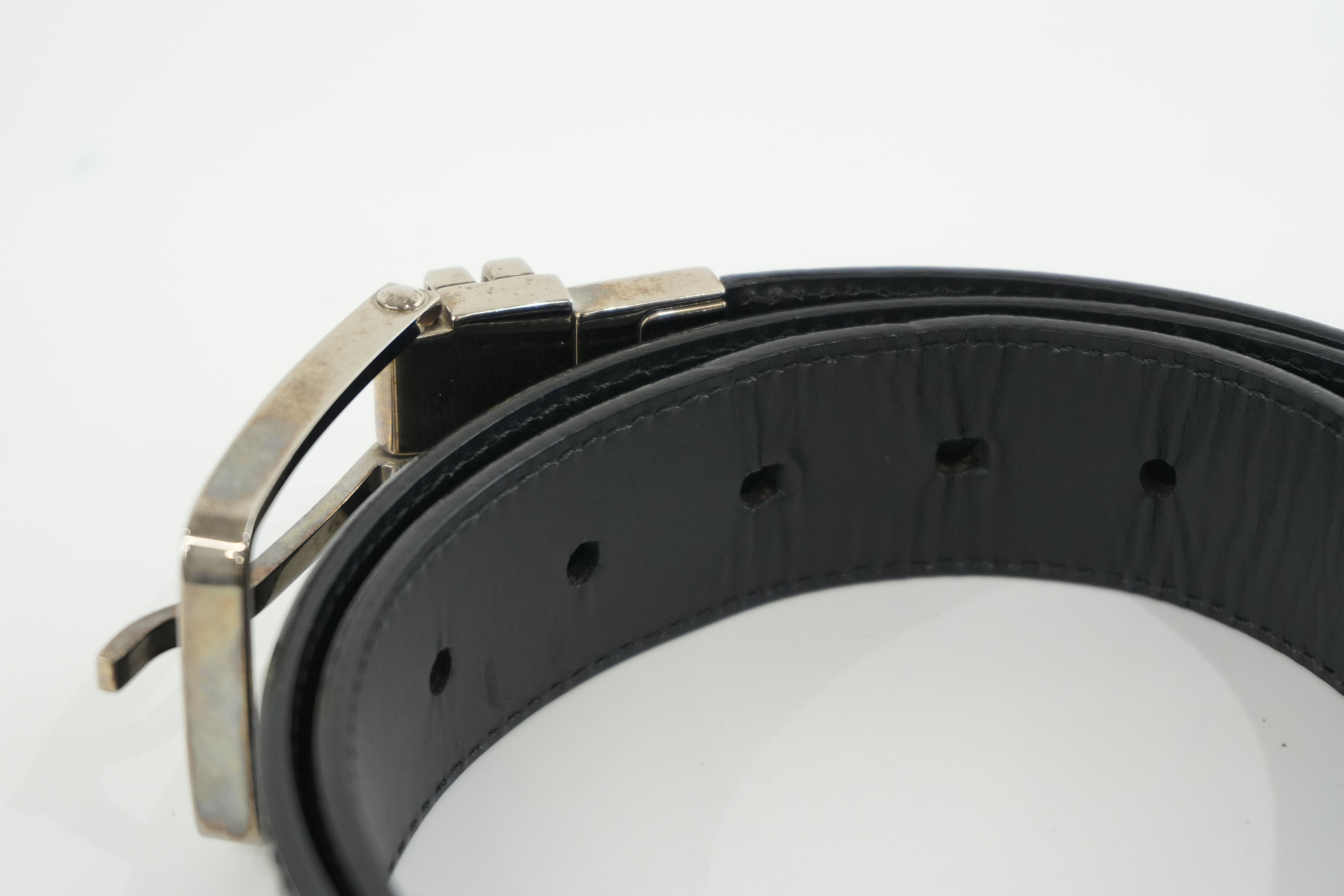 Pre-owned Louis Vuitton Belt Size 95 Black