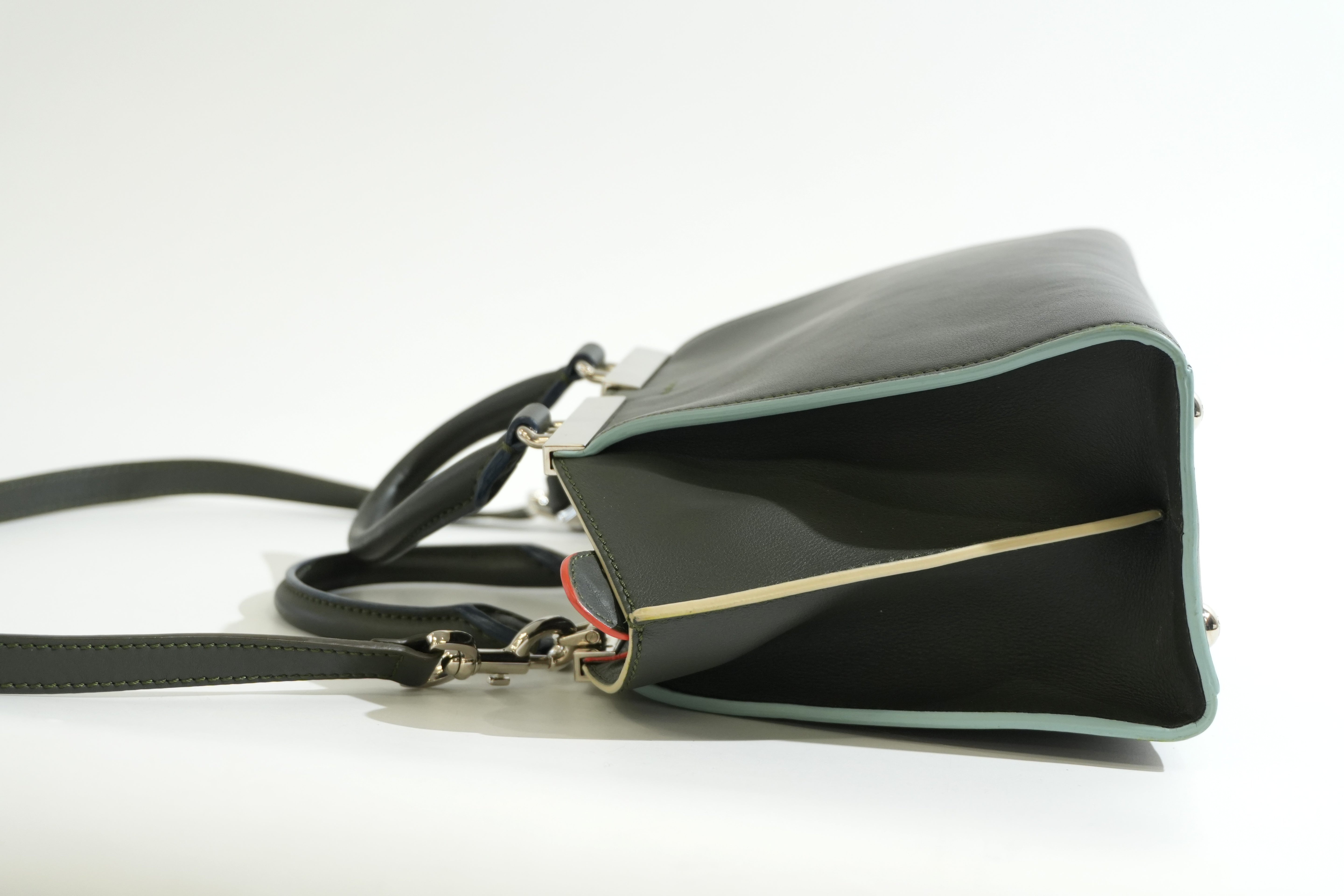 Pre-owned Fendi Petite 3 Jours Tote Bag Dark Green