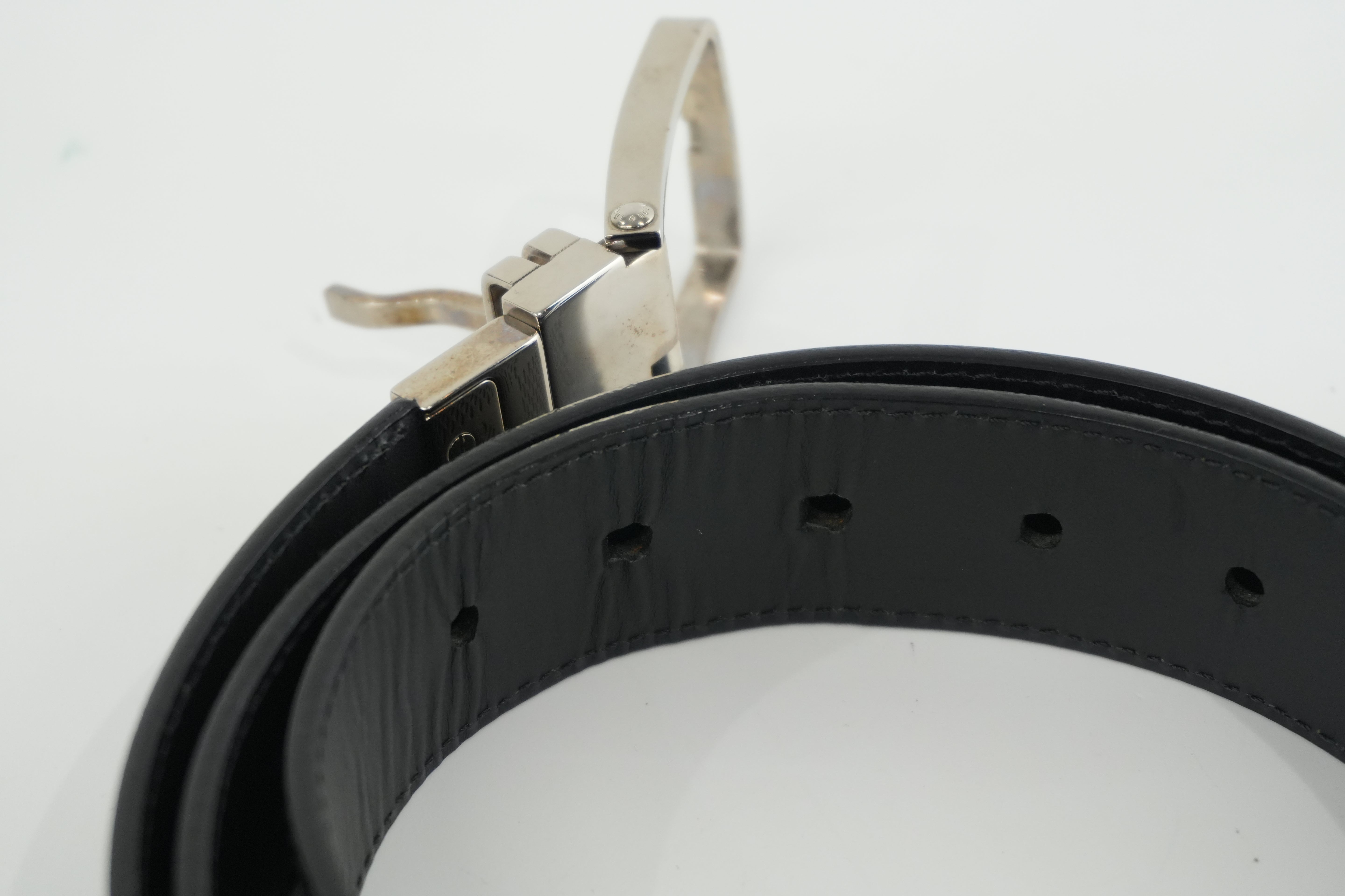 Pre-owned Louis Vuitton Belt Size 95 Black