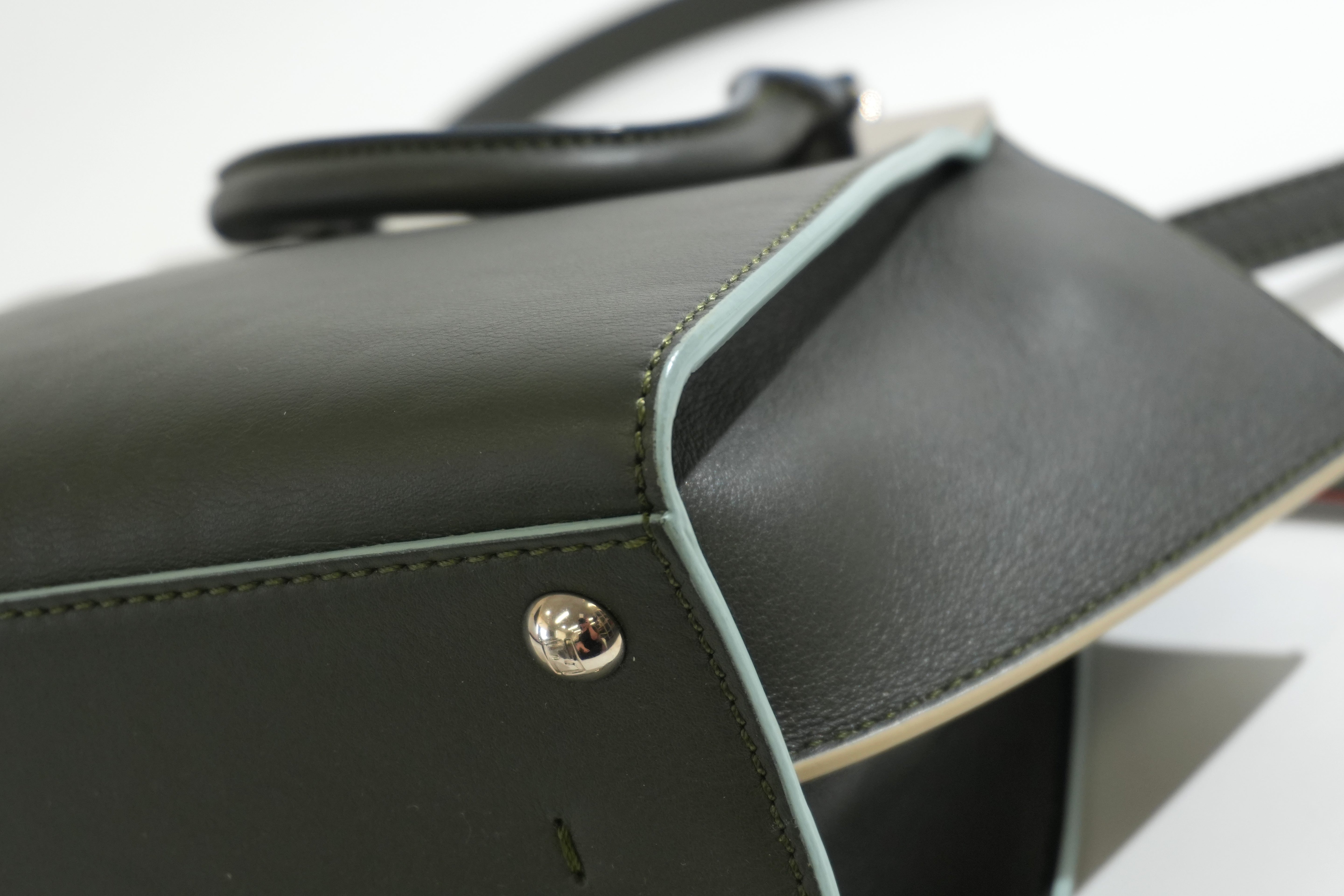 Pre-owned Fendi Petite 3 Jours Tote Bag Dark Green