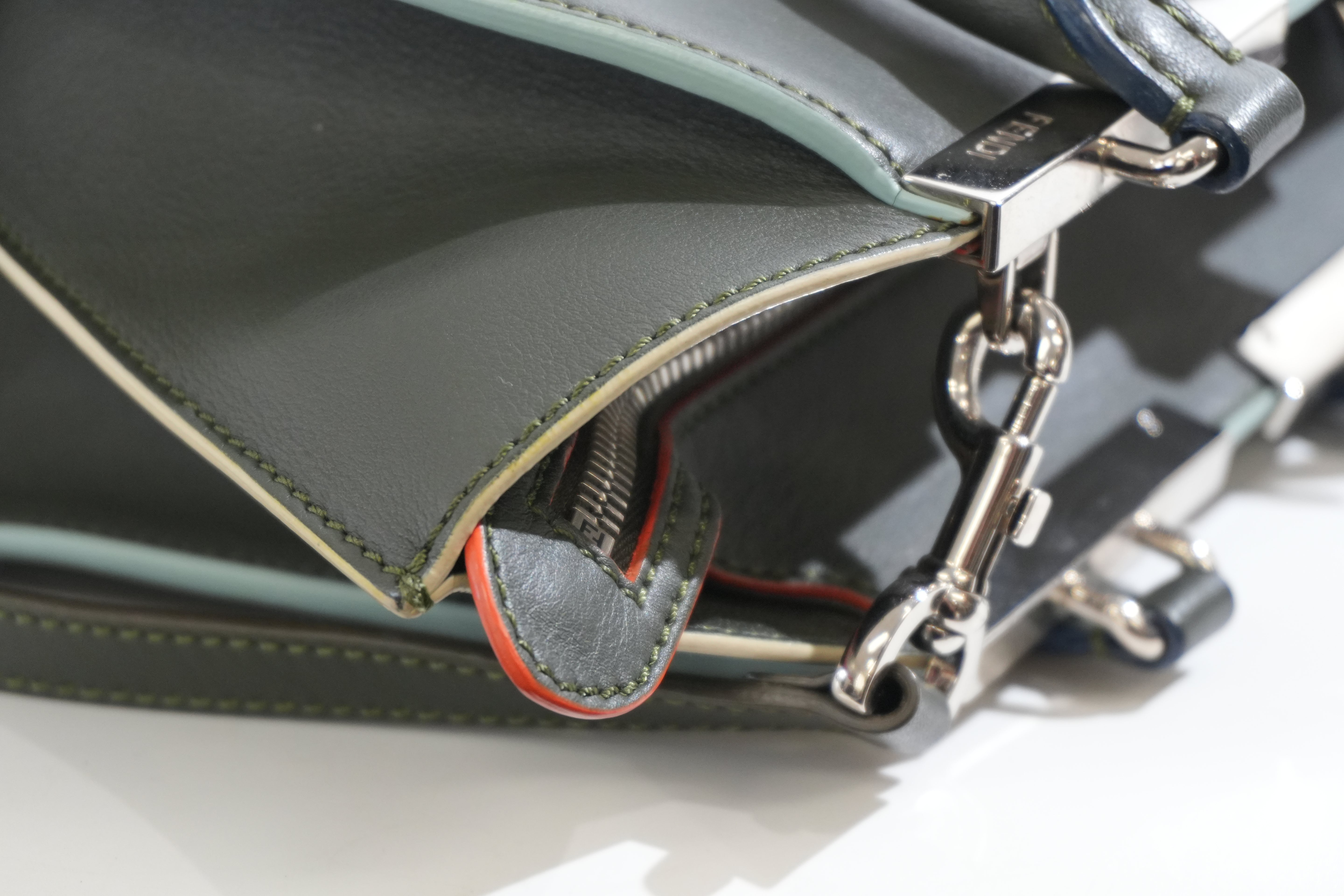 Pre-owned Fendi Petite 3 Jours Tote Bag Dark Green