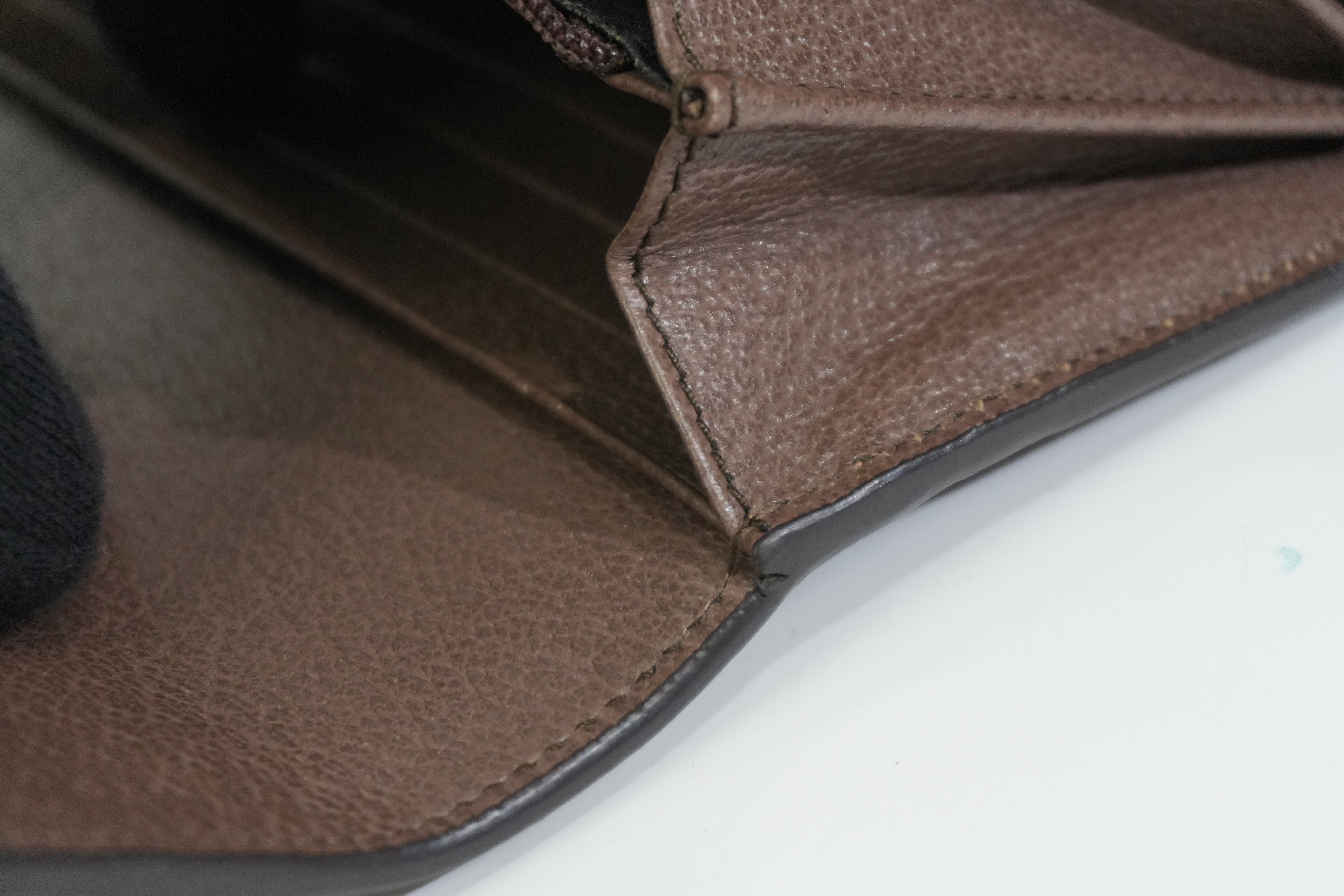 Pre-owned Gucci Ophidia Long Wallet Brown