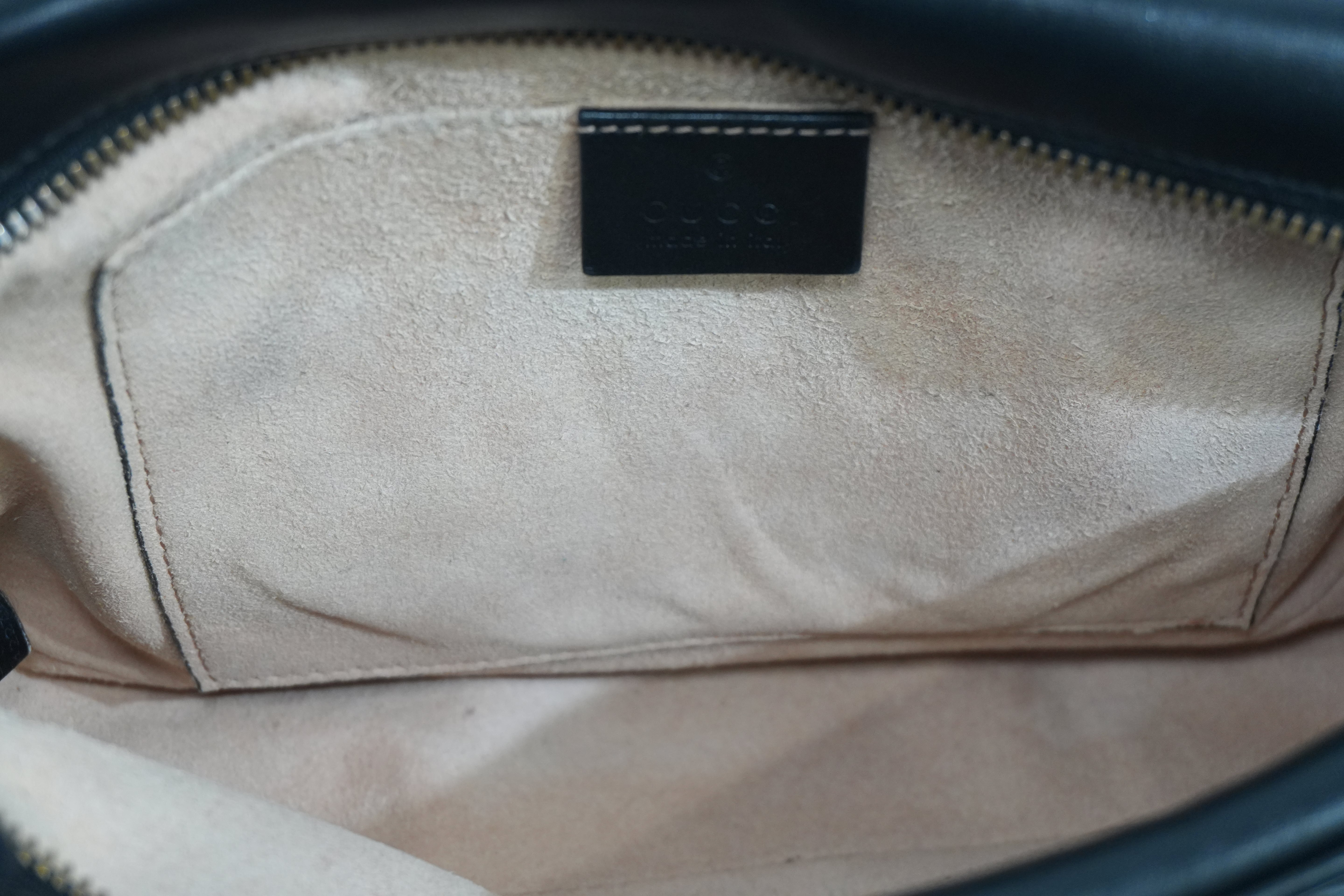 Pre-owned Gucci Leather Marmont Crossbody Bag Black