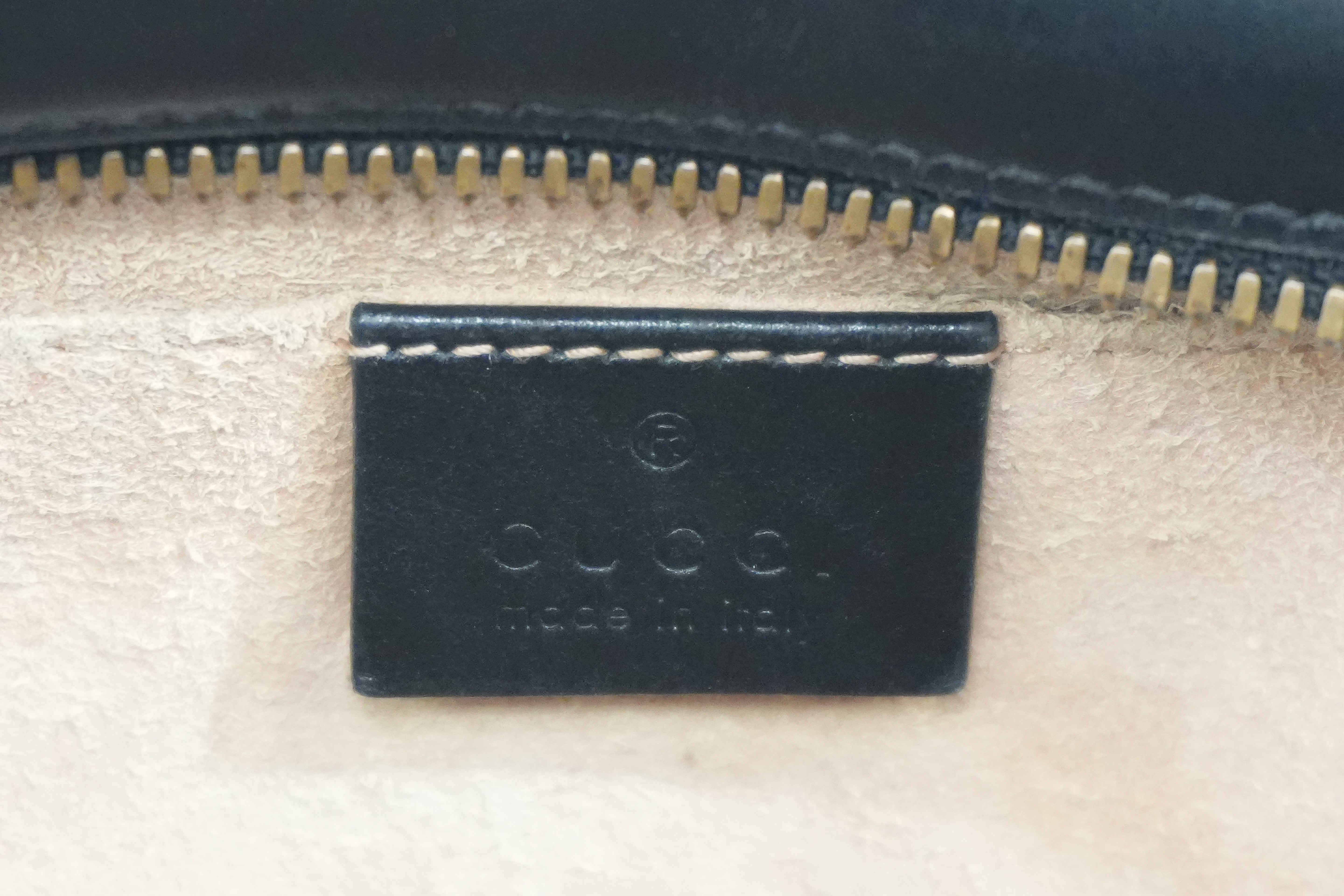 Pre-owned Gucci Leather Marmont Crossbody Bag Black