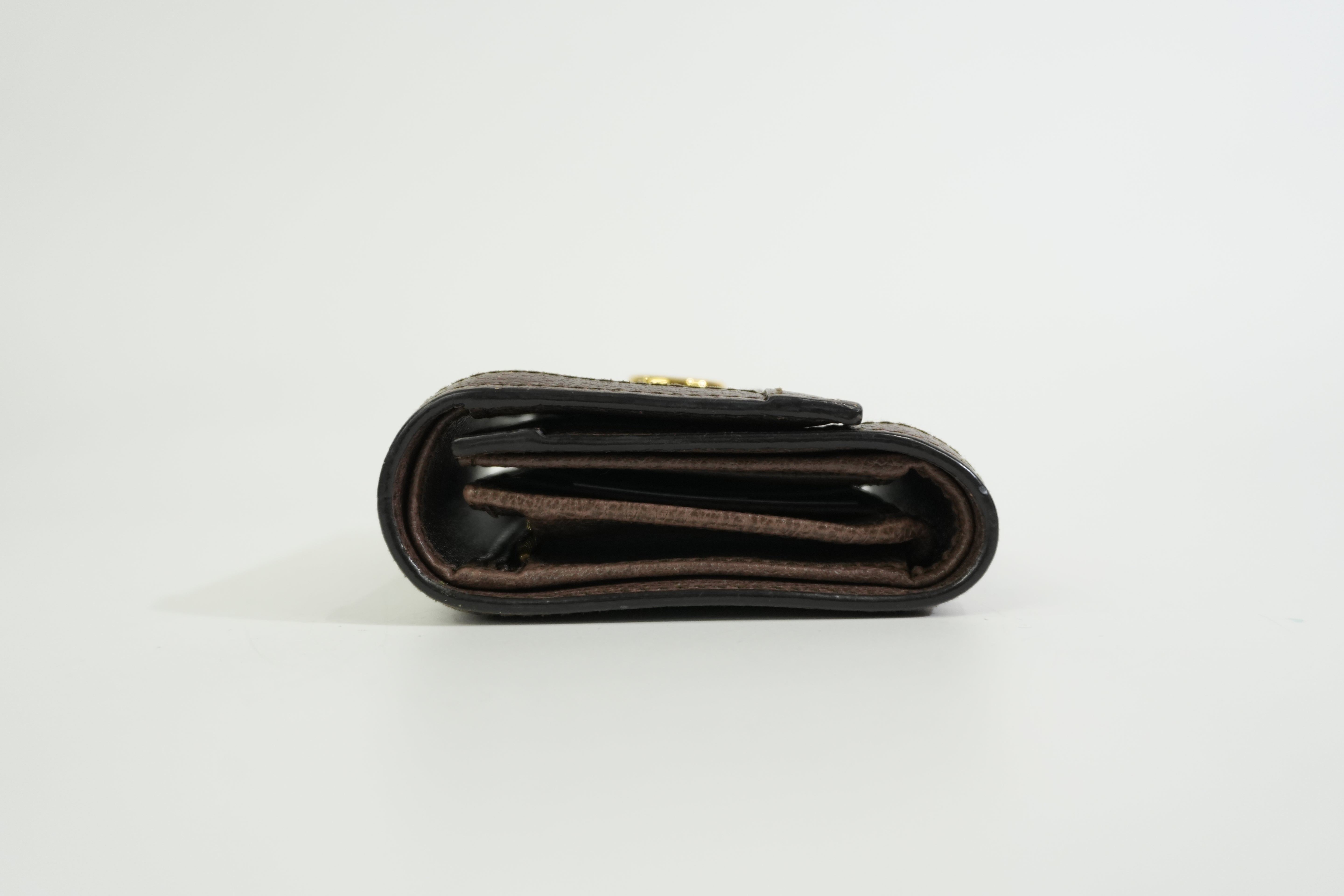 Pre-owned Gucci Ophidia Trifold Wallet Brown