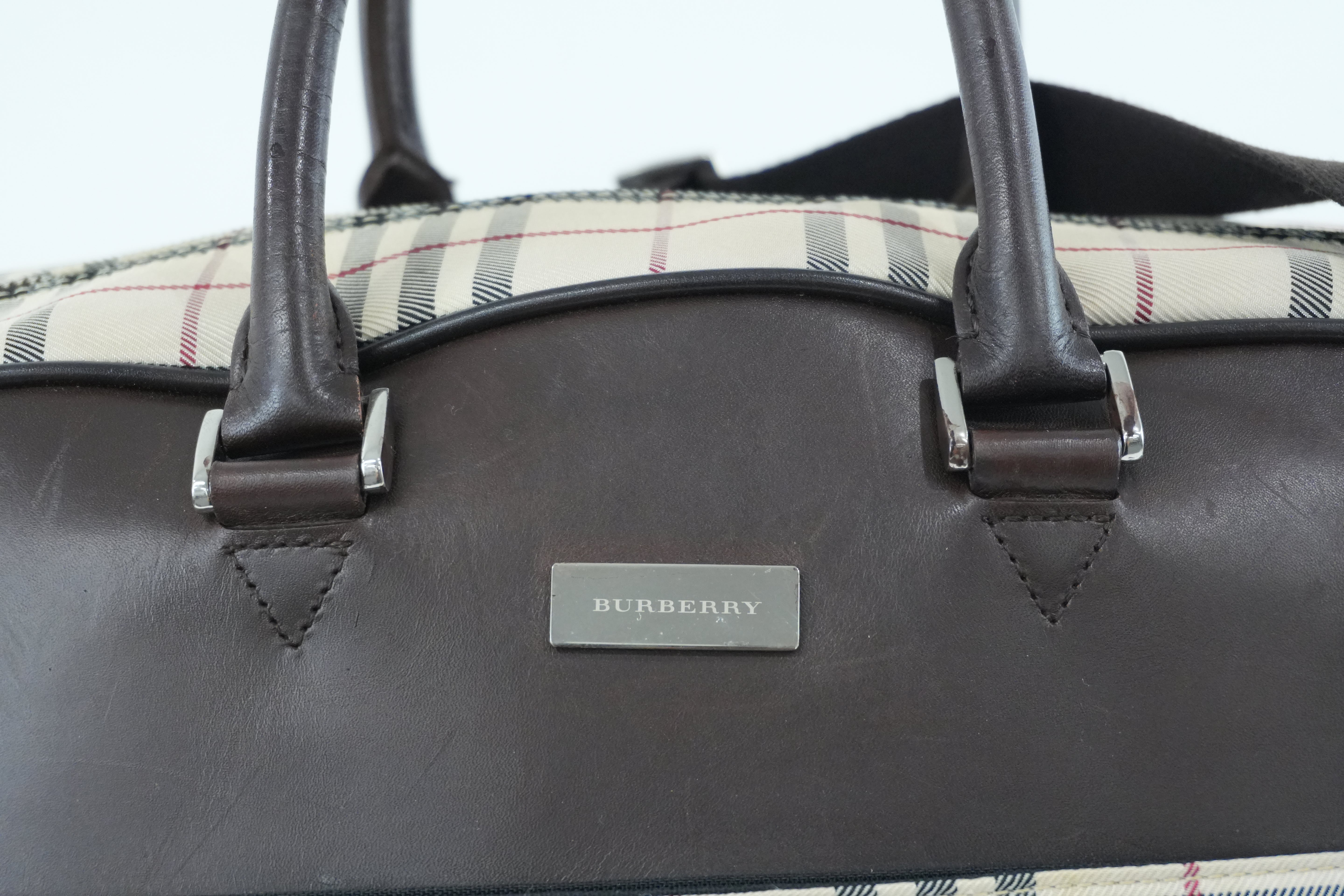 Burberry Two Way Boston Bag Brown Used