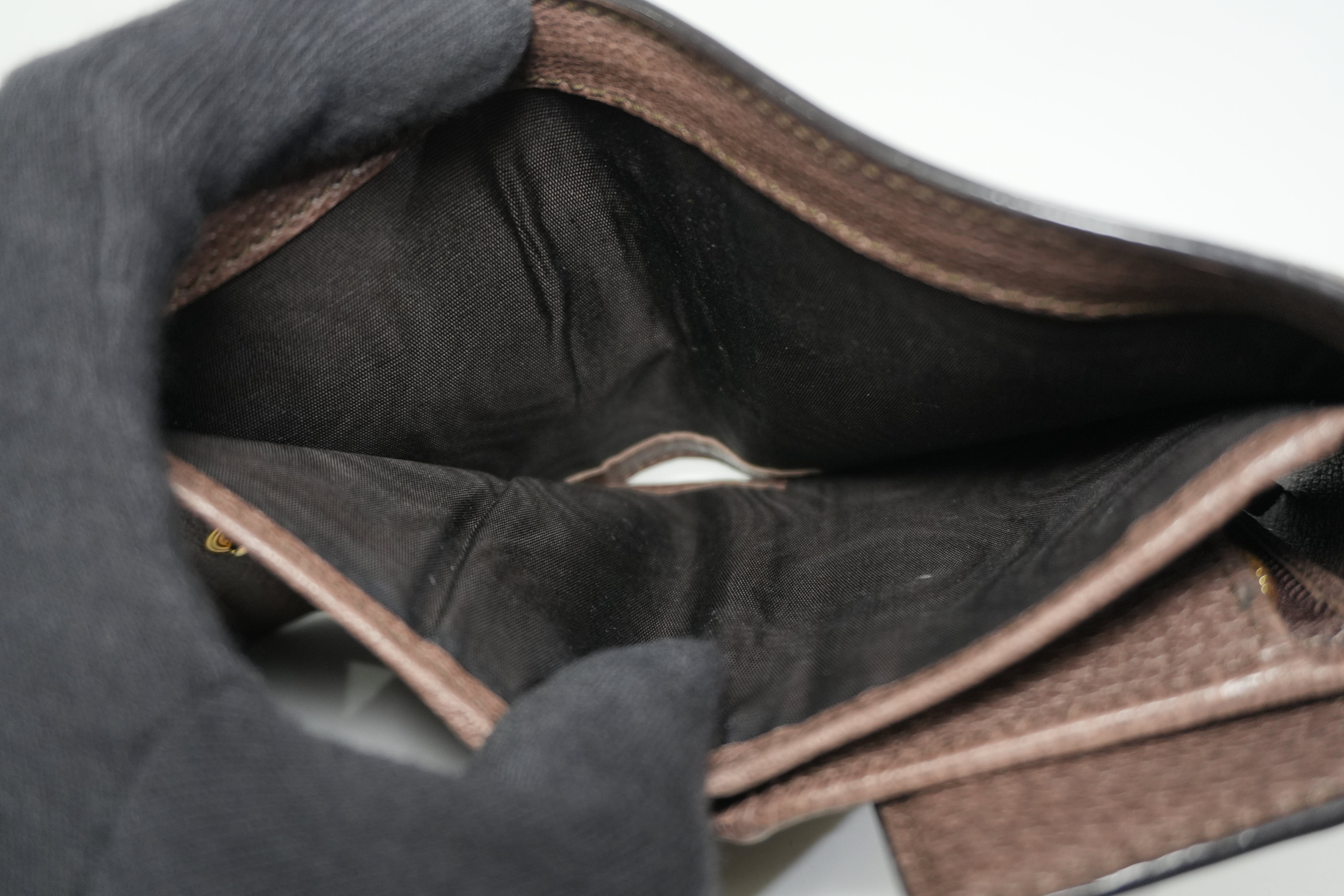 Pre-owned Gucci Ophidia Trifold Wallet Brown