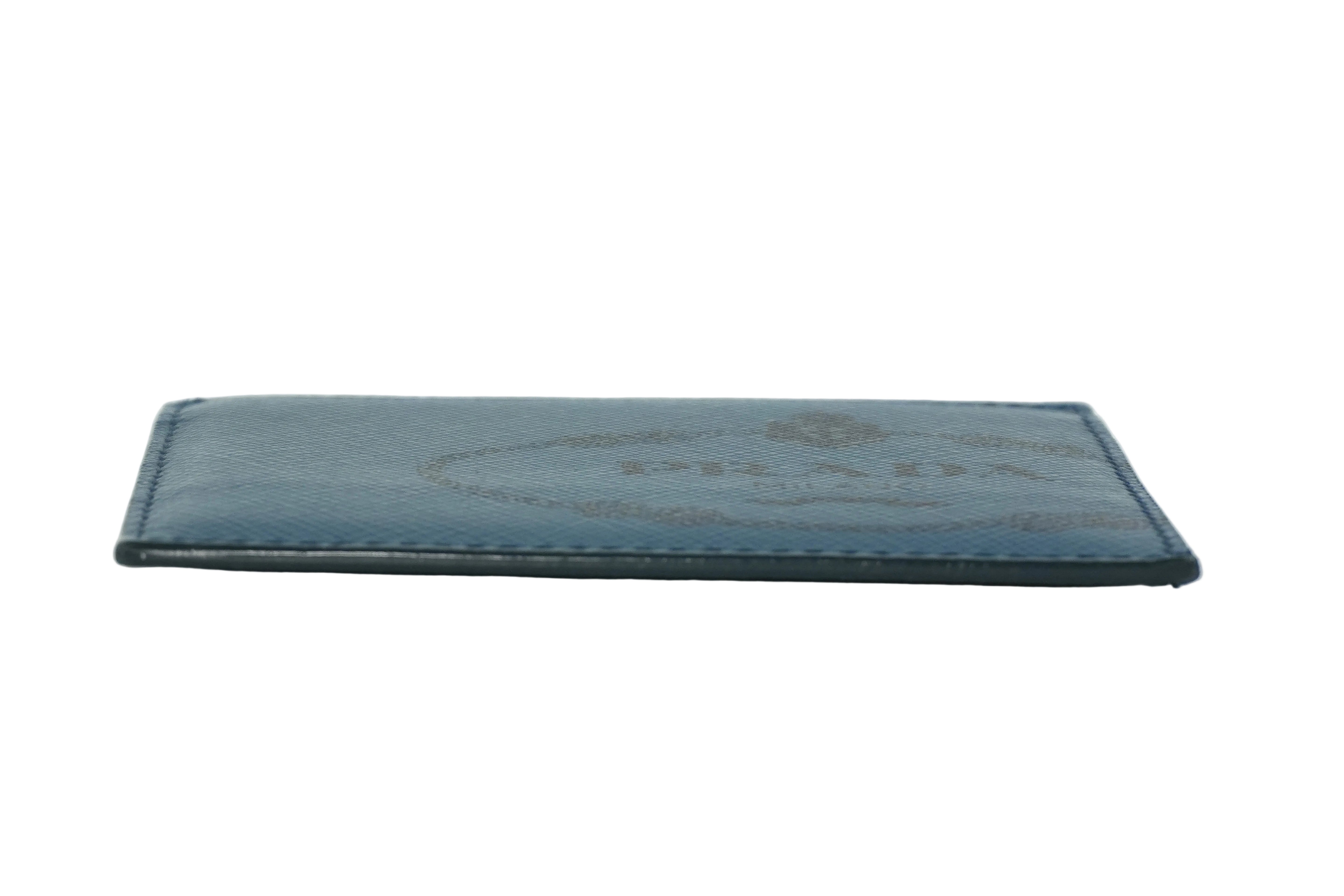 Pre-owned Prada Leather Card Case Blue