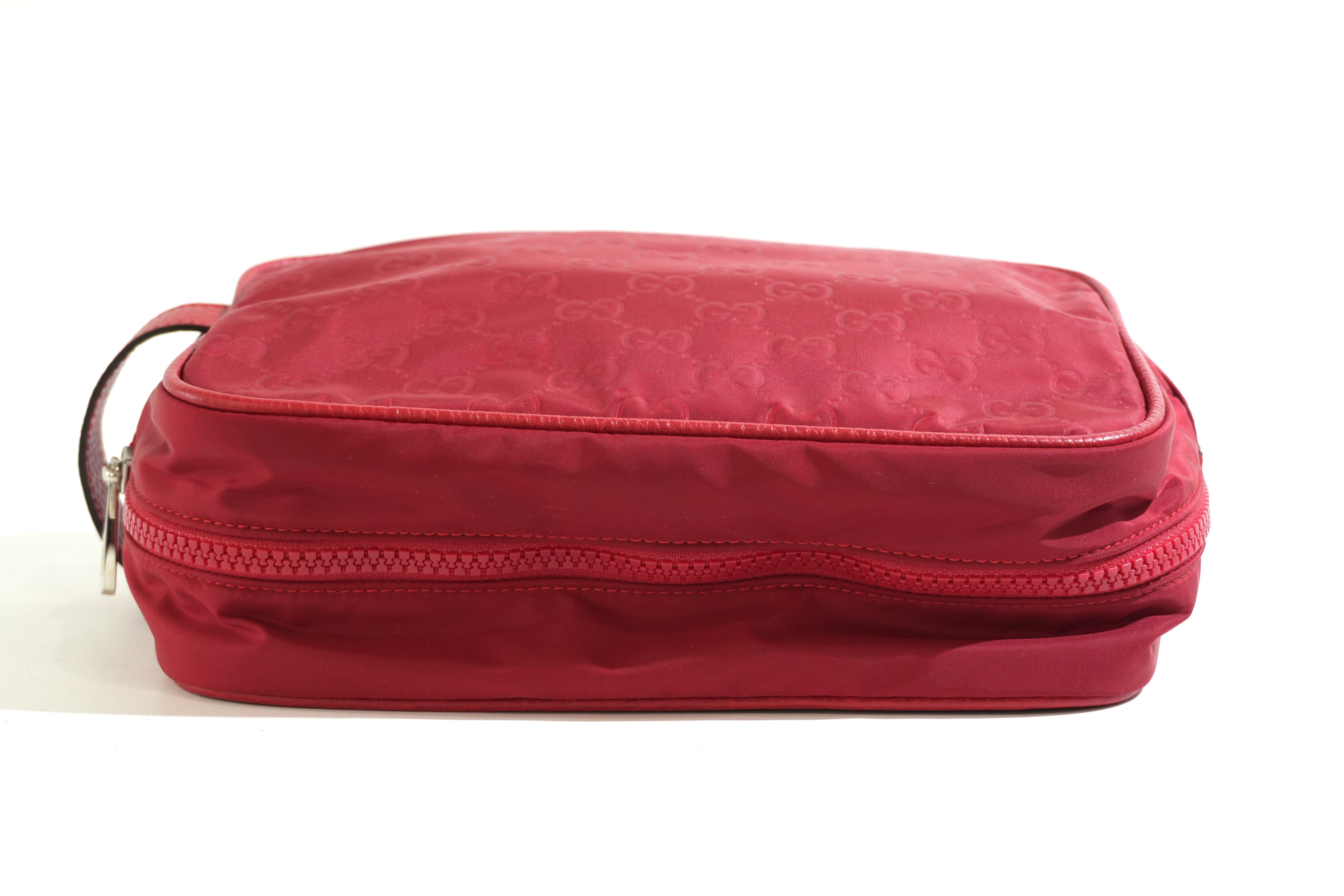Pre-owned Gucci Guccisima Clutch Bag Red