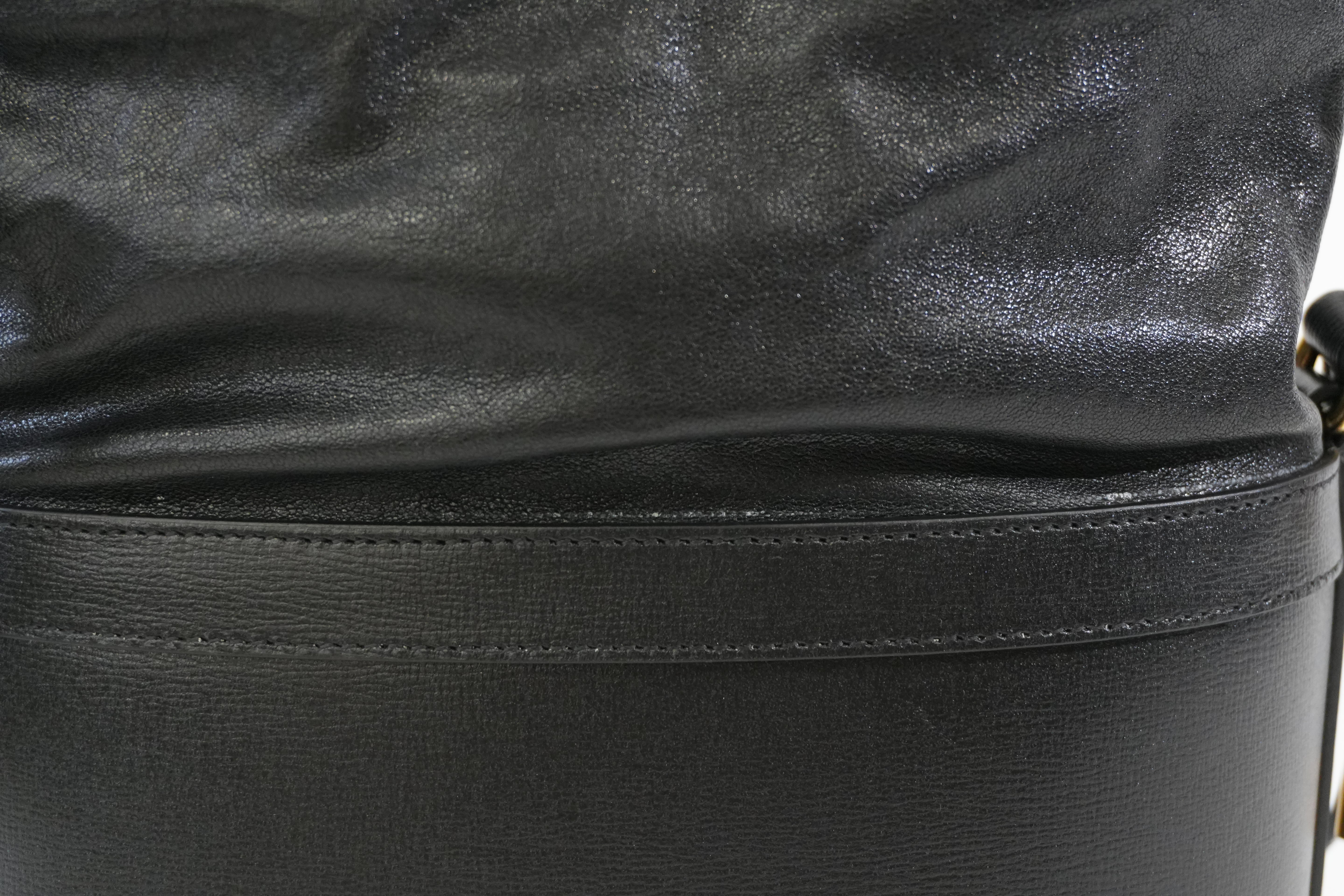 Pre-owned Gucci 1955 Horsebit Bucket Shoulder Bag Black