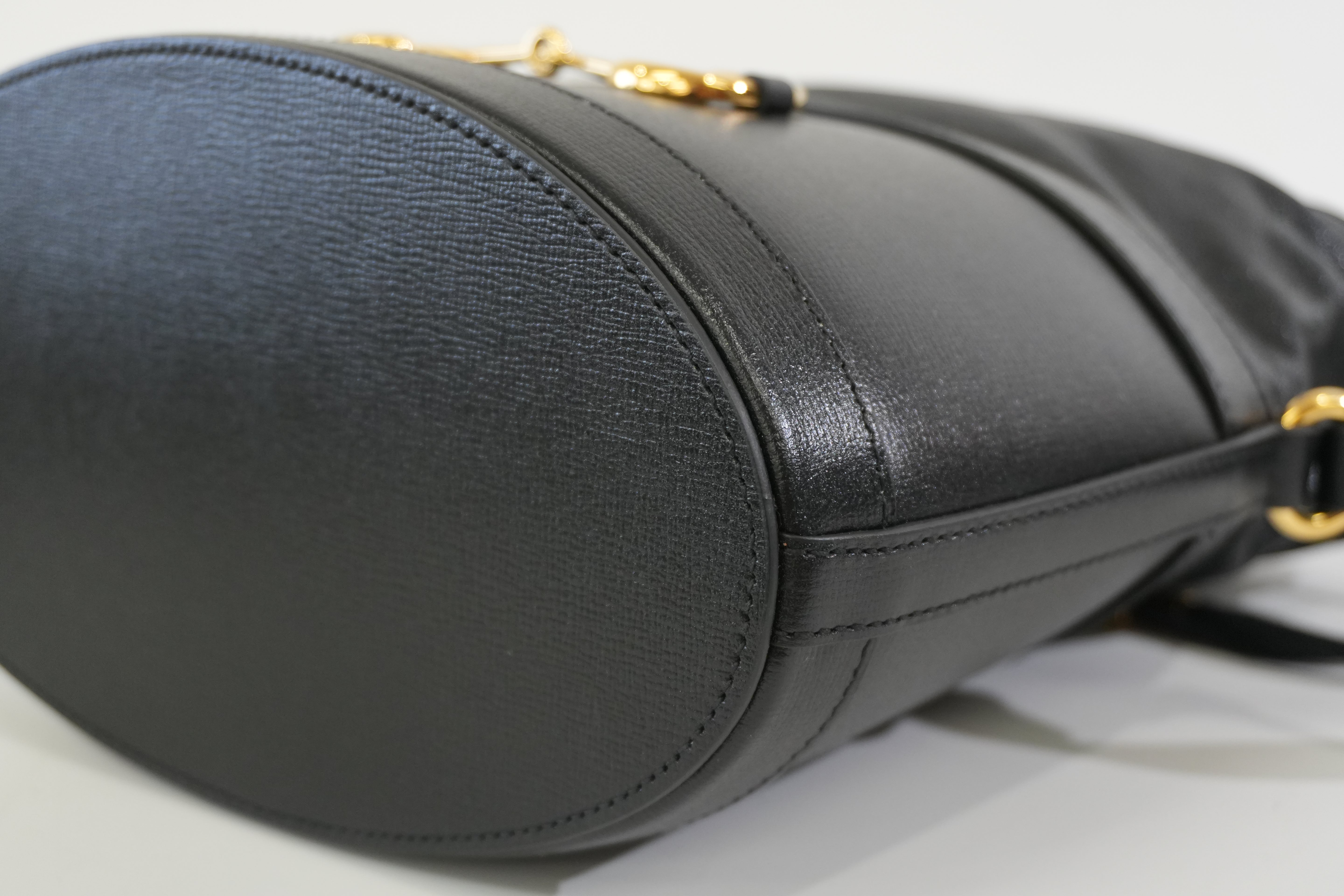 Pre-owned Gucci 1955 Horsebit Bucket Shoulder Bag Black