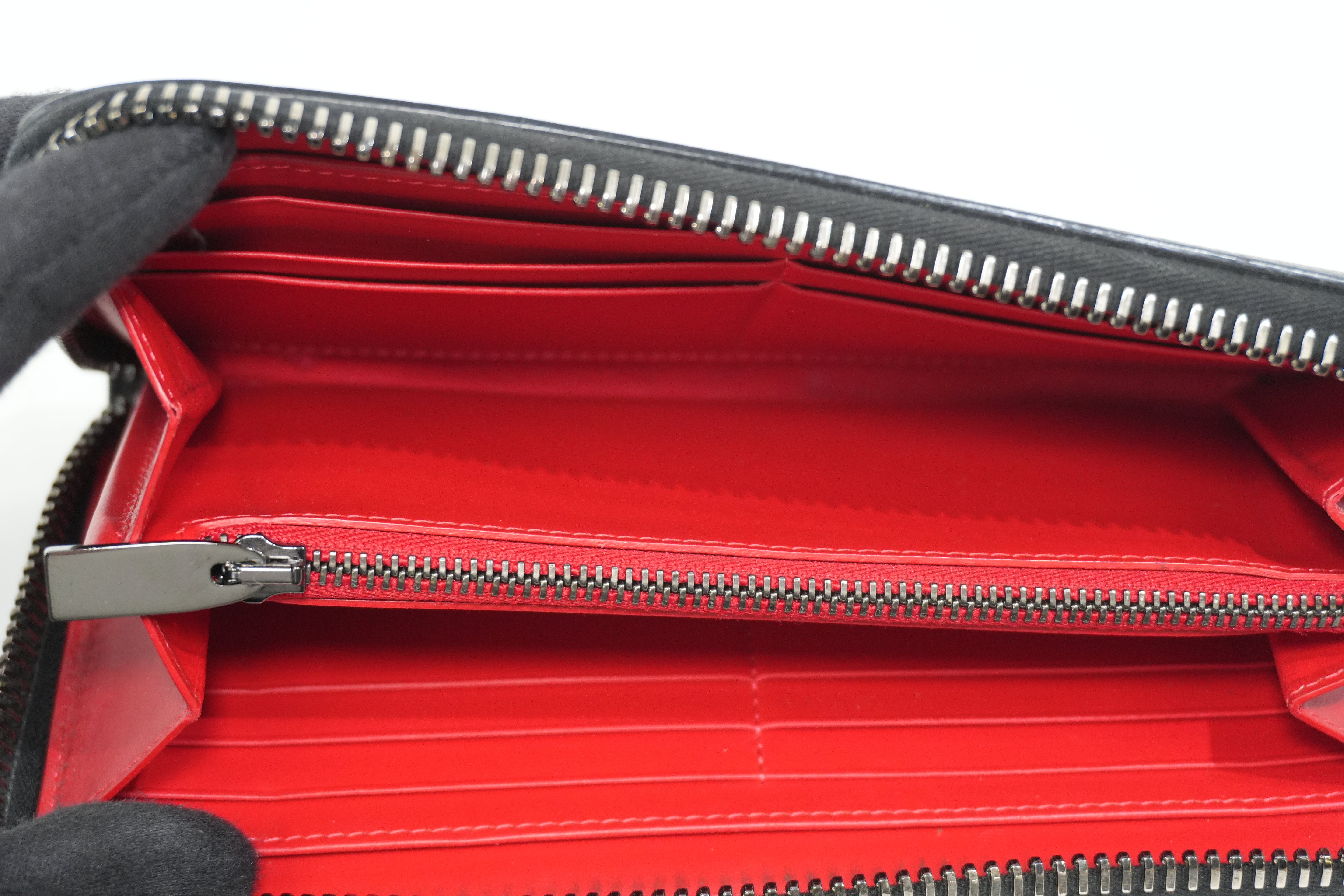 Pre-owned Louboutin Leather Zippy Long Wallet Black