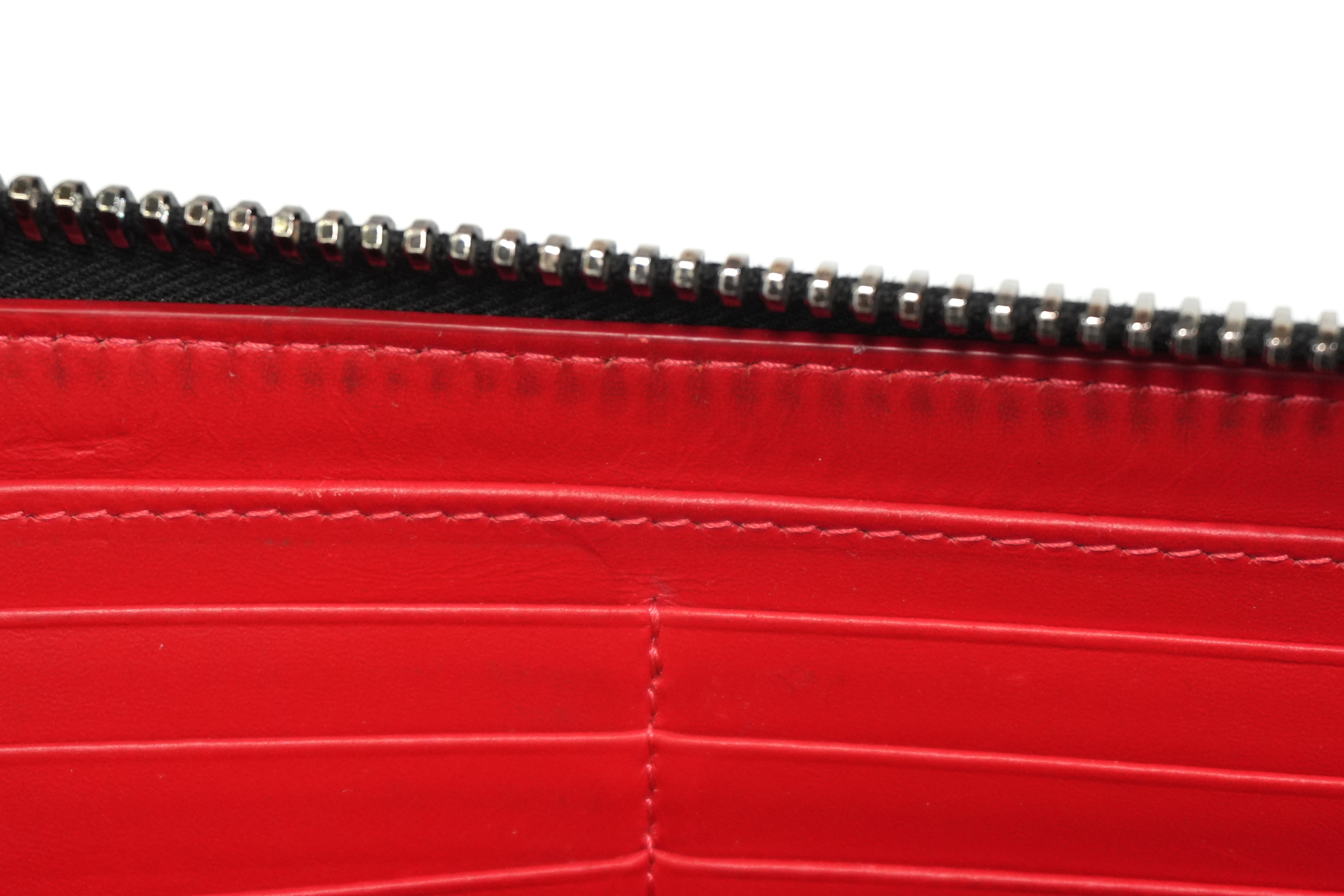 Pre-owned Louboutin Leather Zippy Long Wallet Black