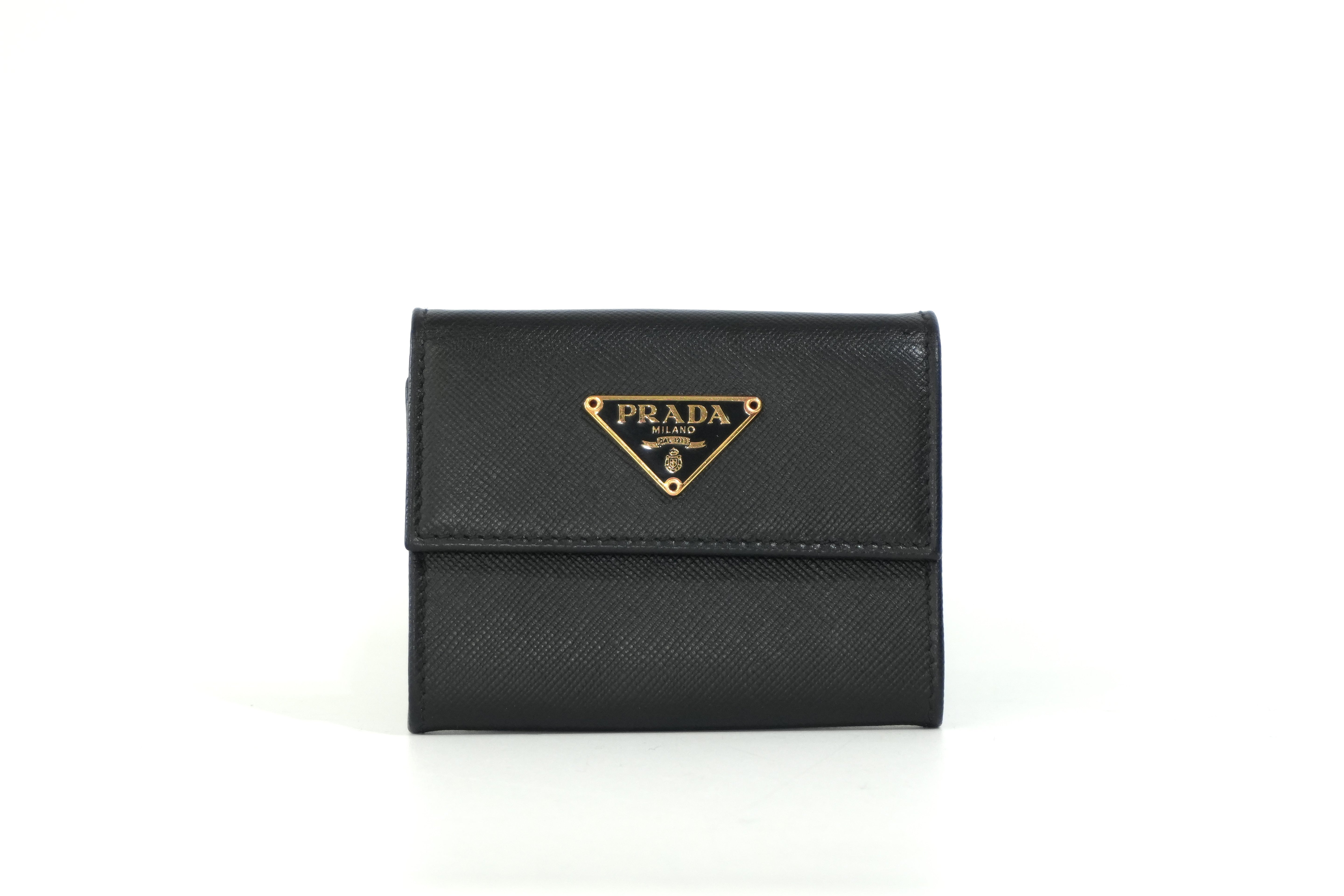 Pre-owned Prada Leather Coin Case Black
