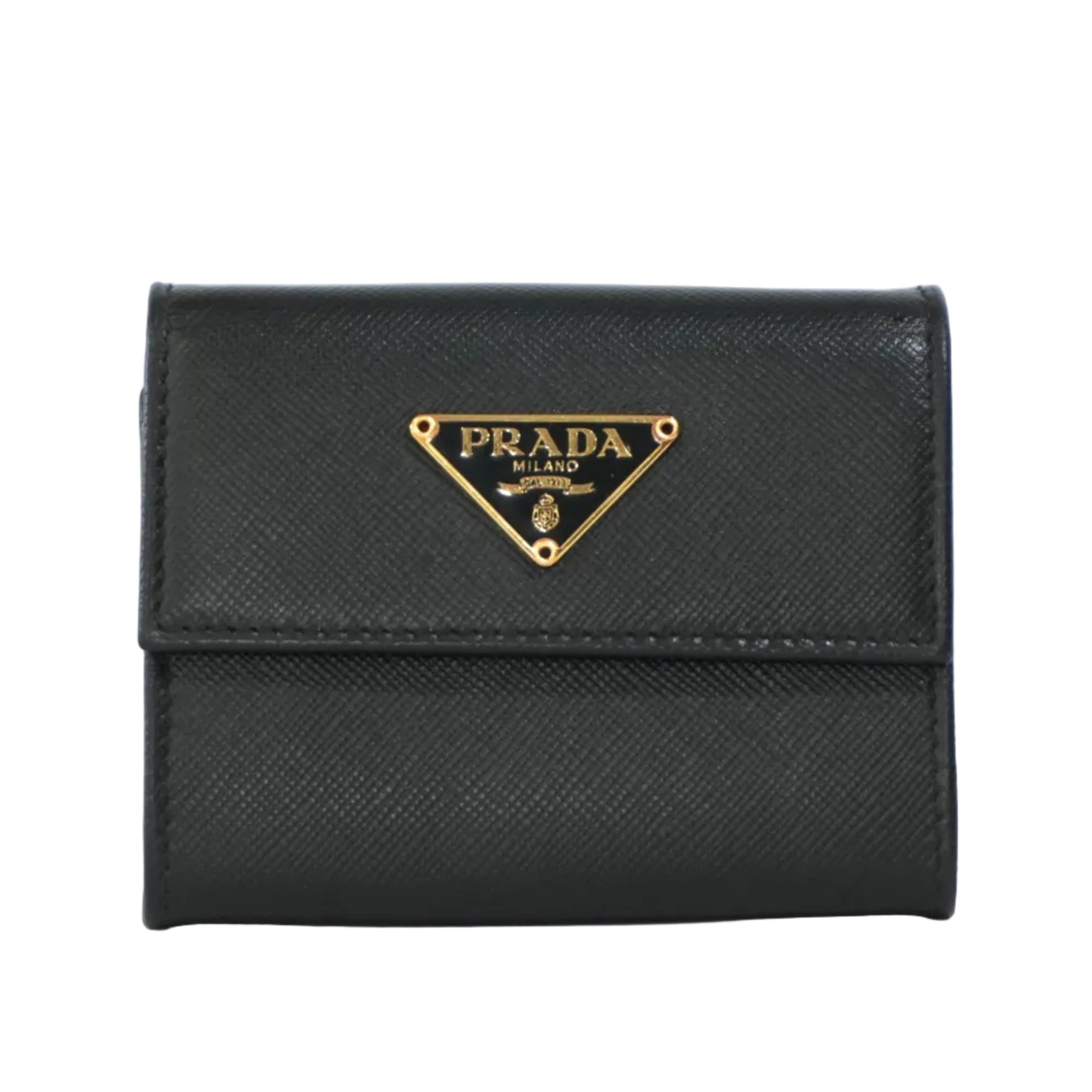 Pre-owned Prada Leather Coin Case Black