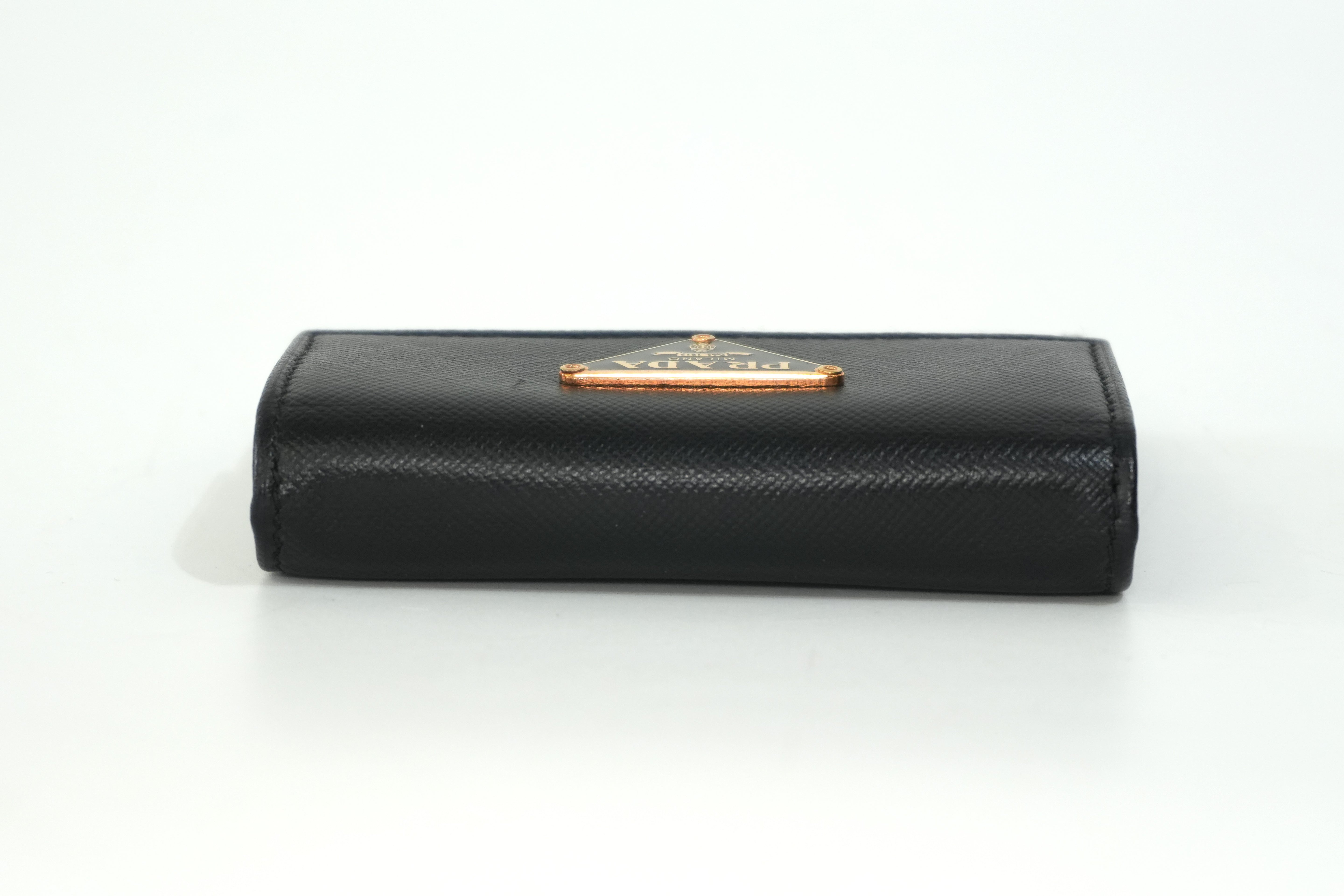 Pre-owned Prada Leather Coin Case Black