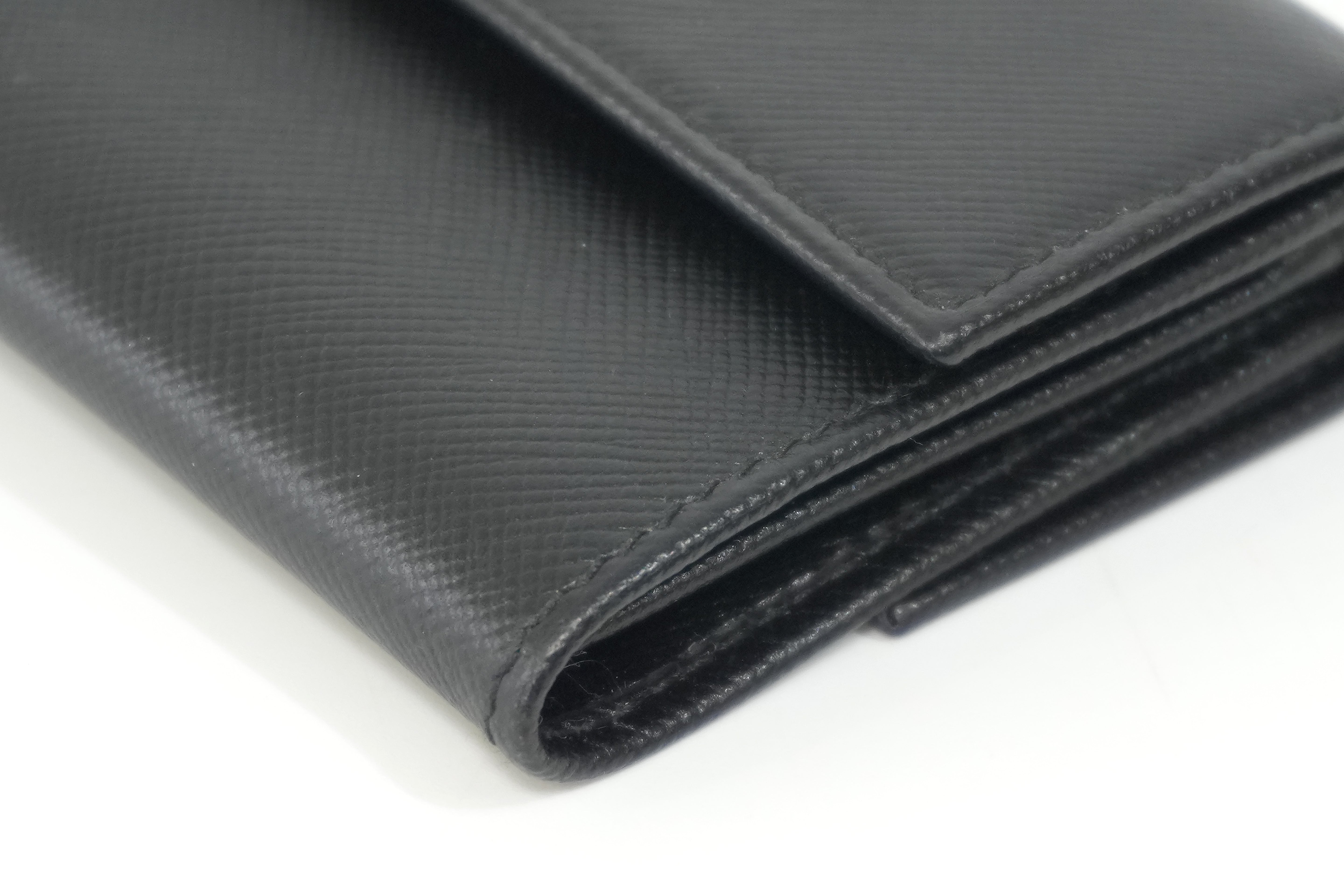 Pre-owned Prada Leather Coin Case Black