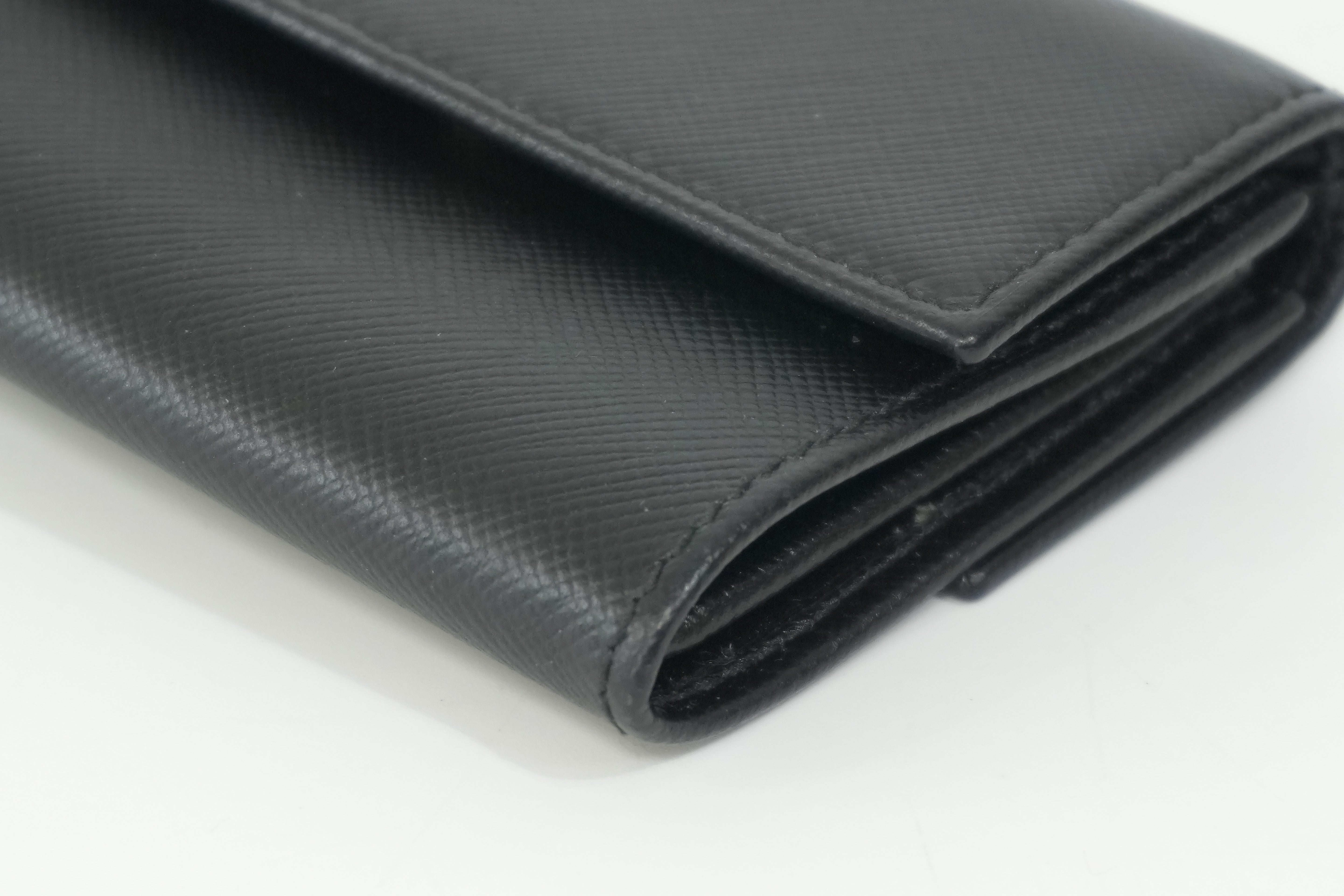 Pre-owned Prada Leather Coin Case Black