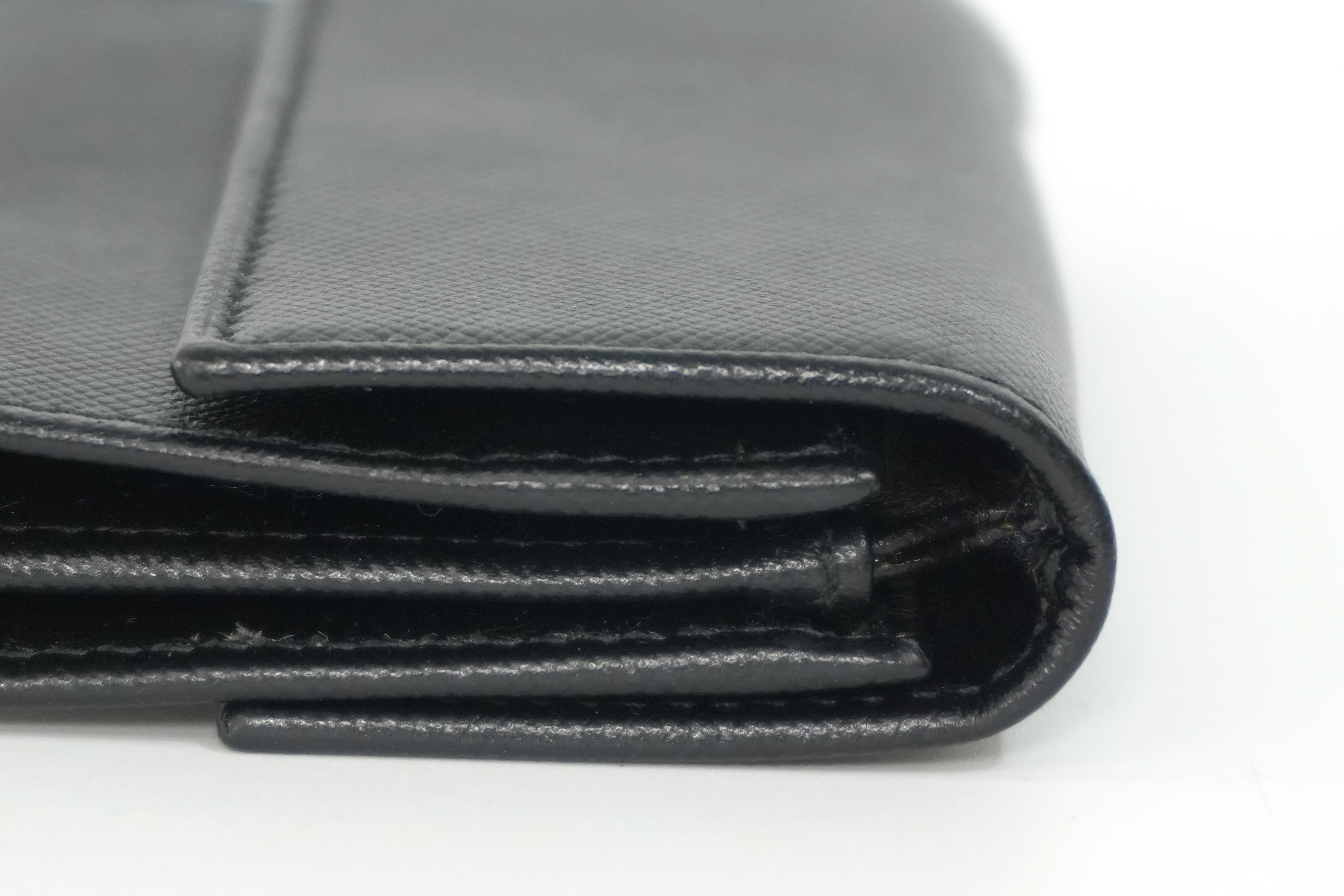 Pre-owned Prada Leather Coin Case Black