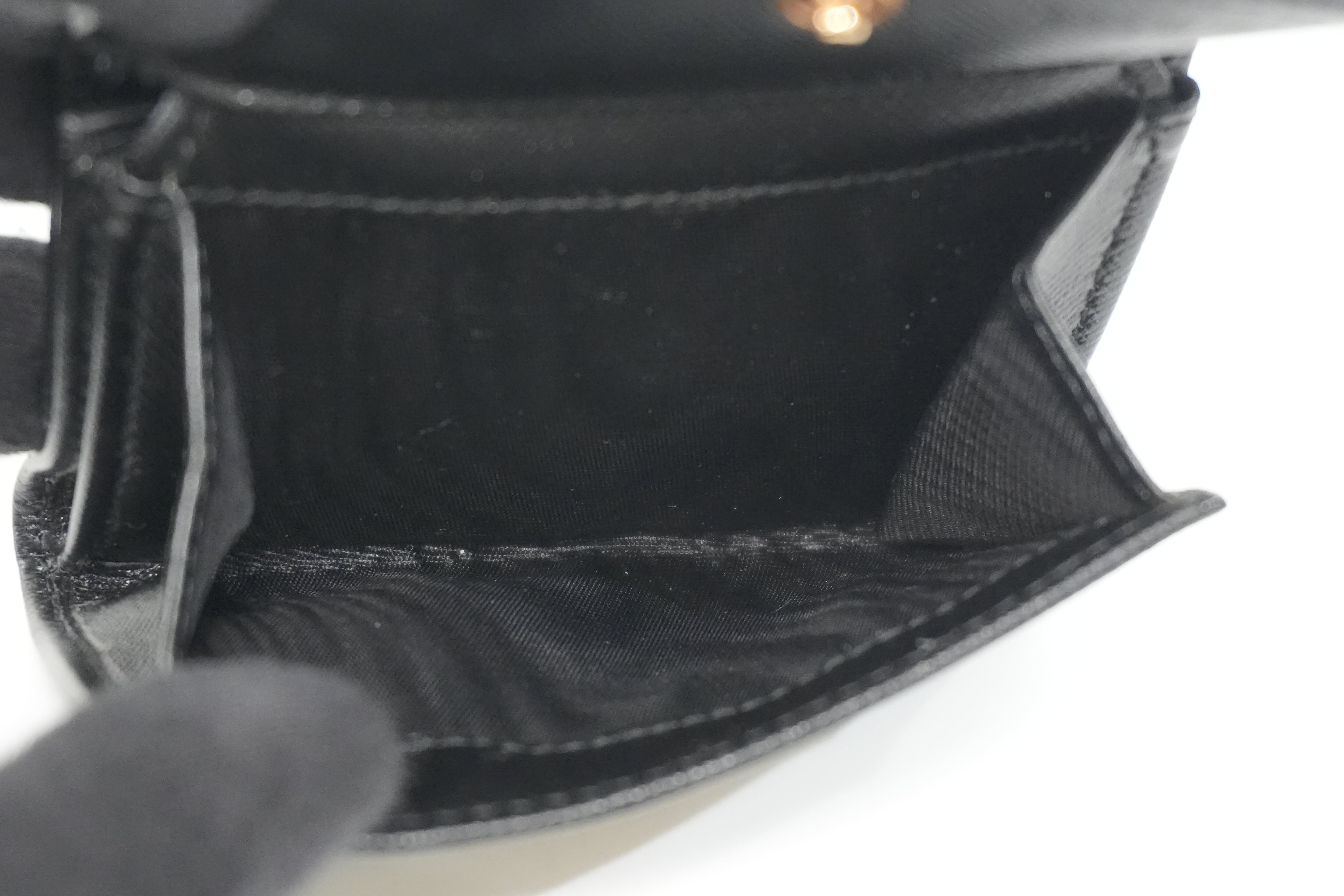 Pre-owned Prada Leather Coin Case Black