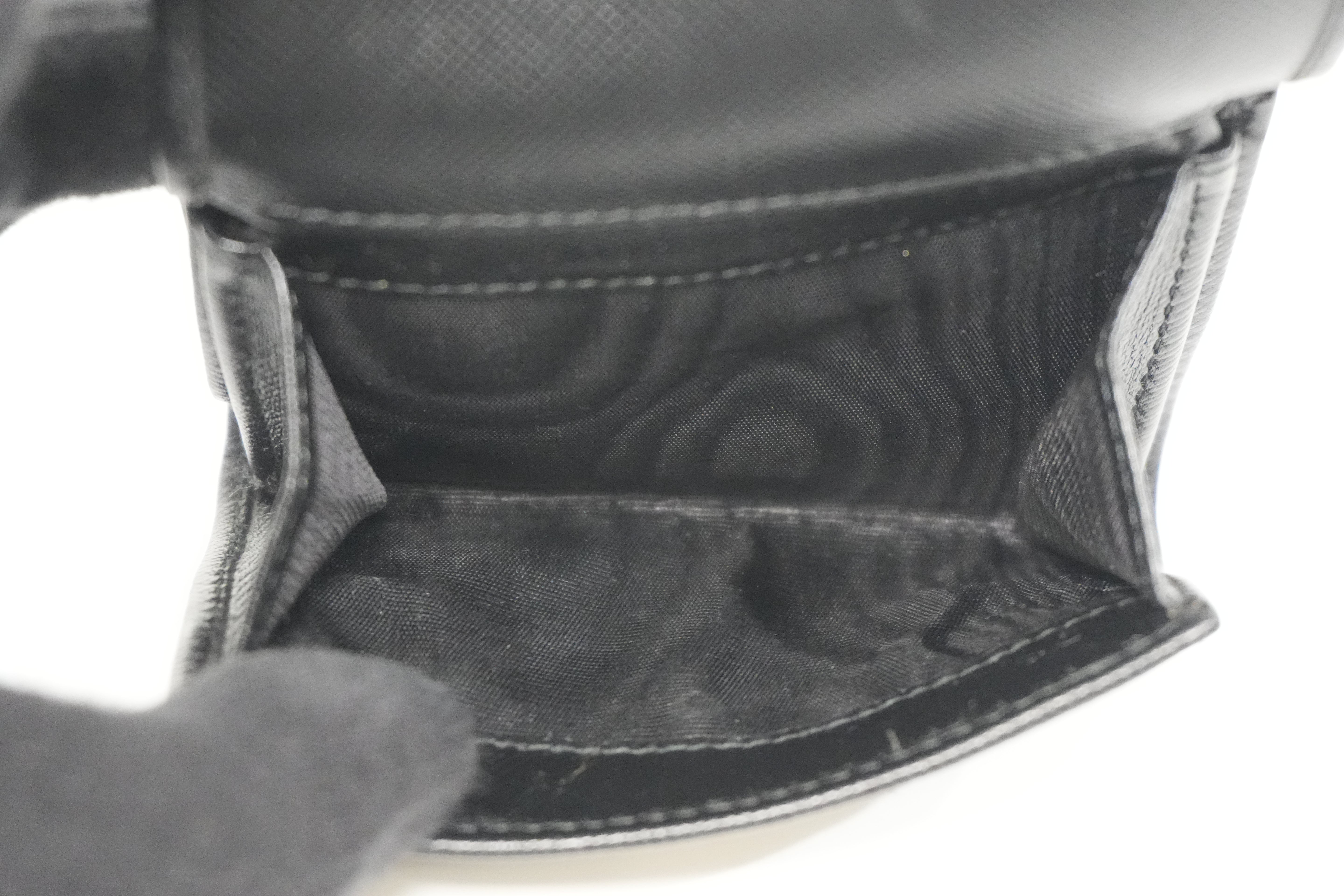 Pre-owned Prada Leather Coin Case Black
